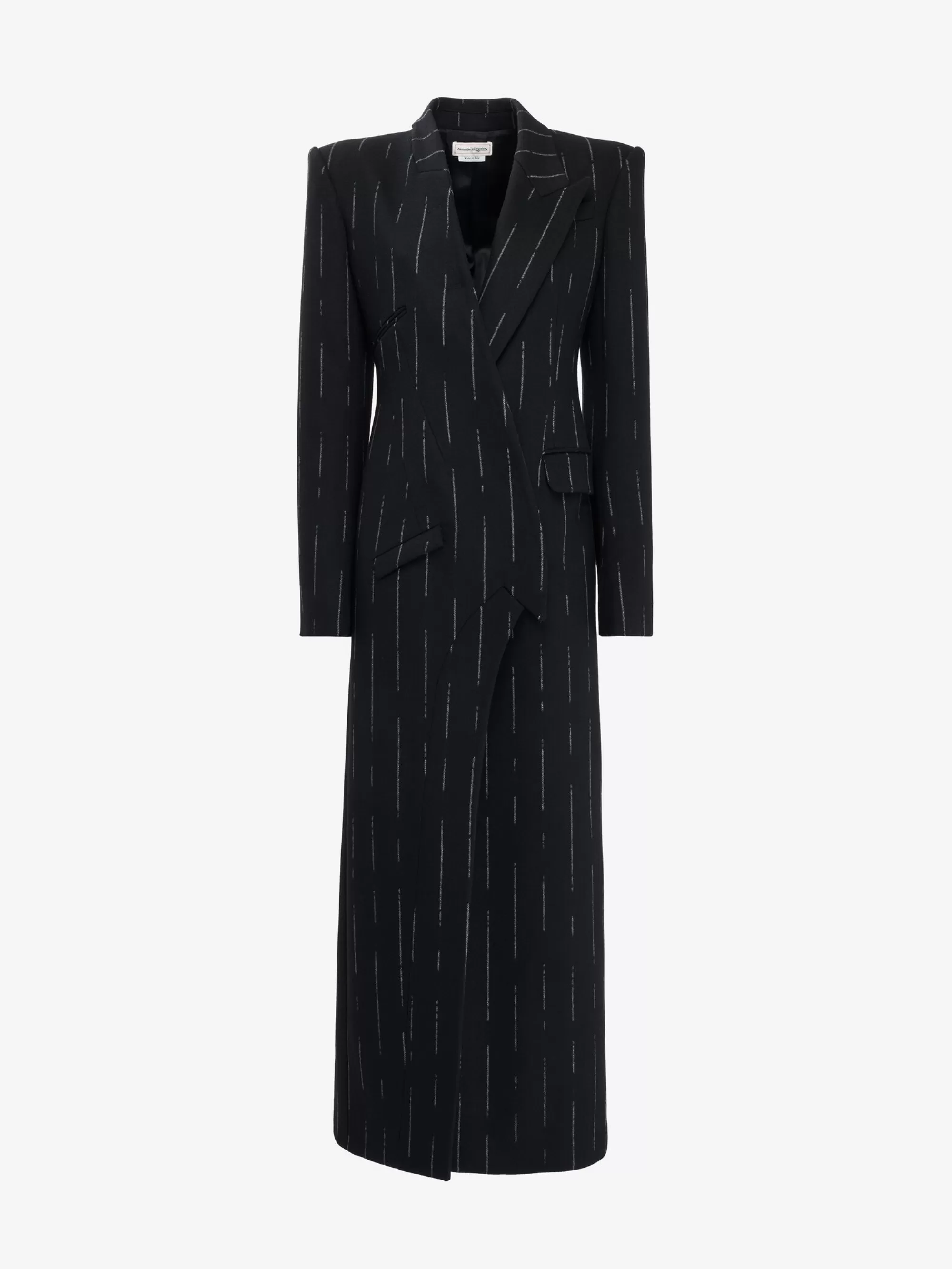 Women's Broken Pinstripe Tailored Coat in >Alexander McQueen Shop