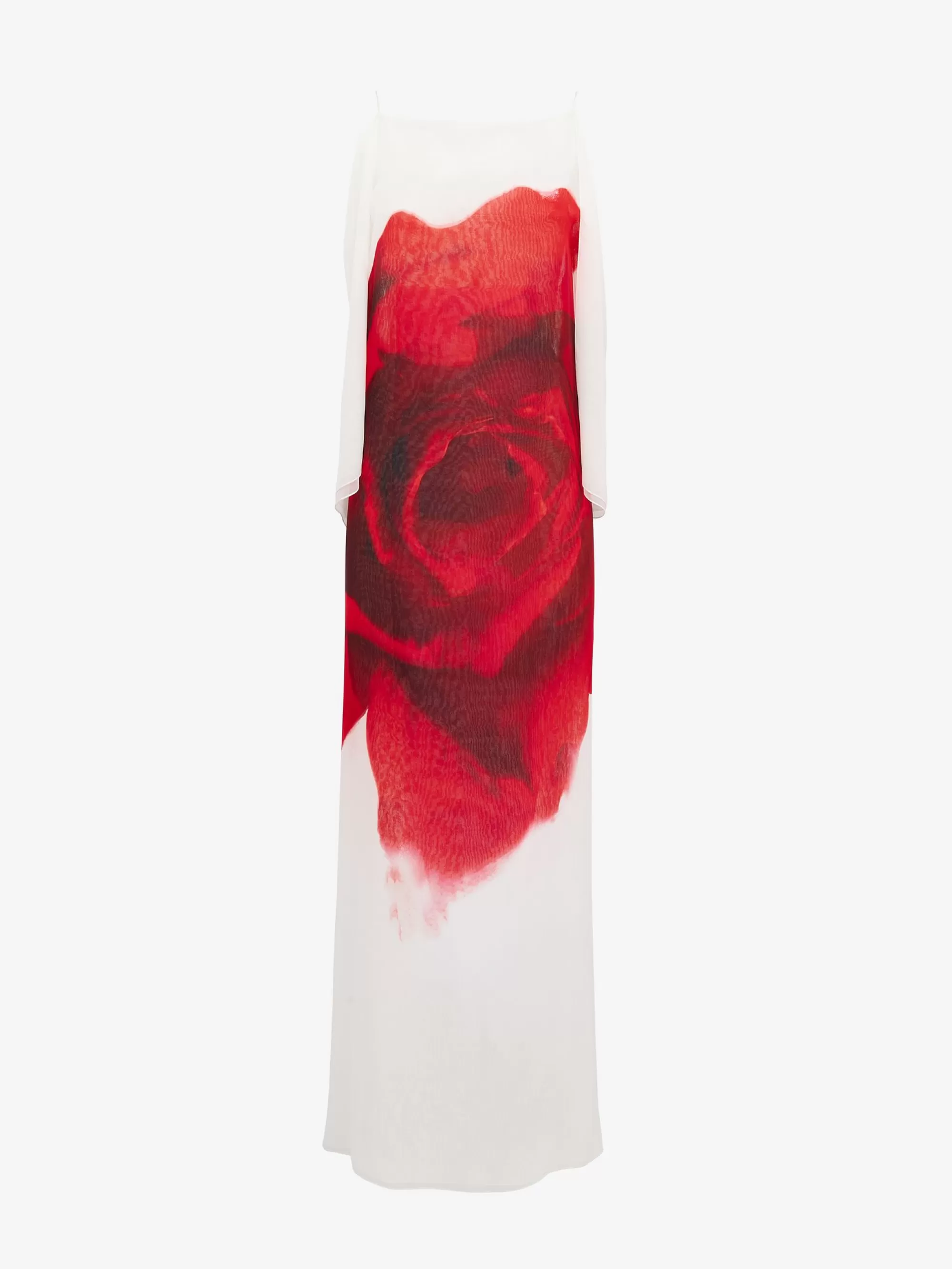 Women's Chiffon Bleeding Rose Slip Dress in >Alexander McQueen Outlet