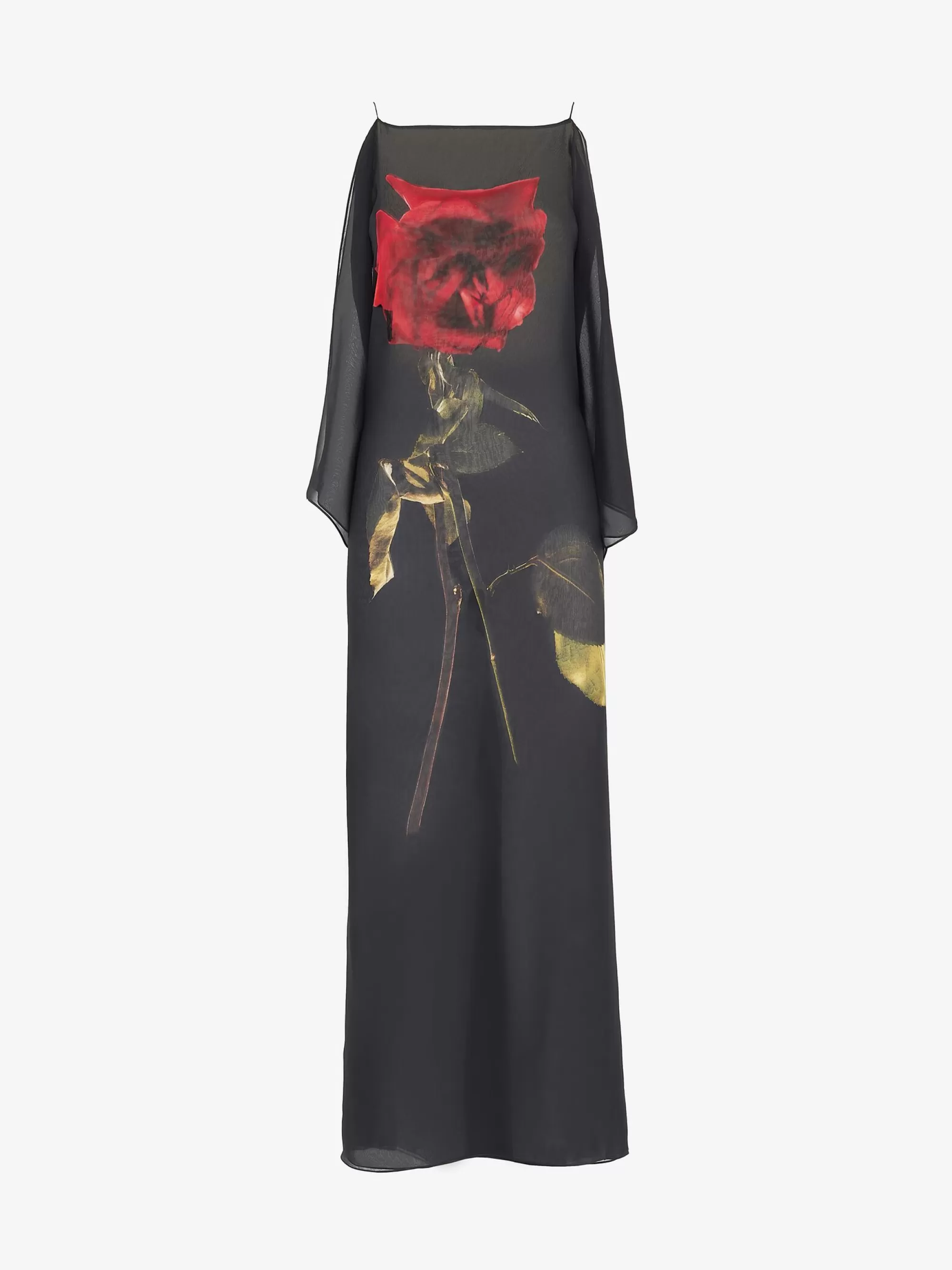 Women's Chiffon Shadow Rose Slip Dress in >Alexander McQueen Cheap