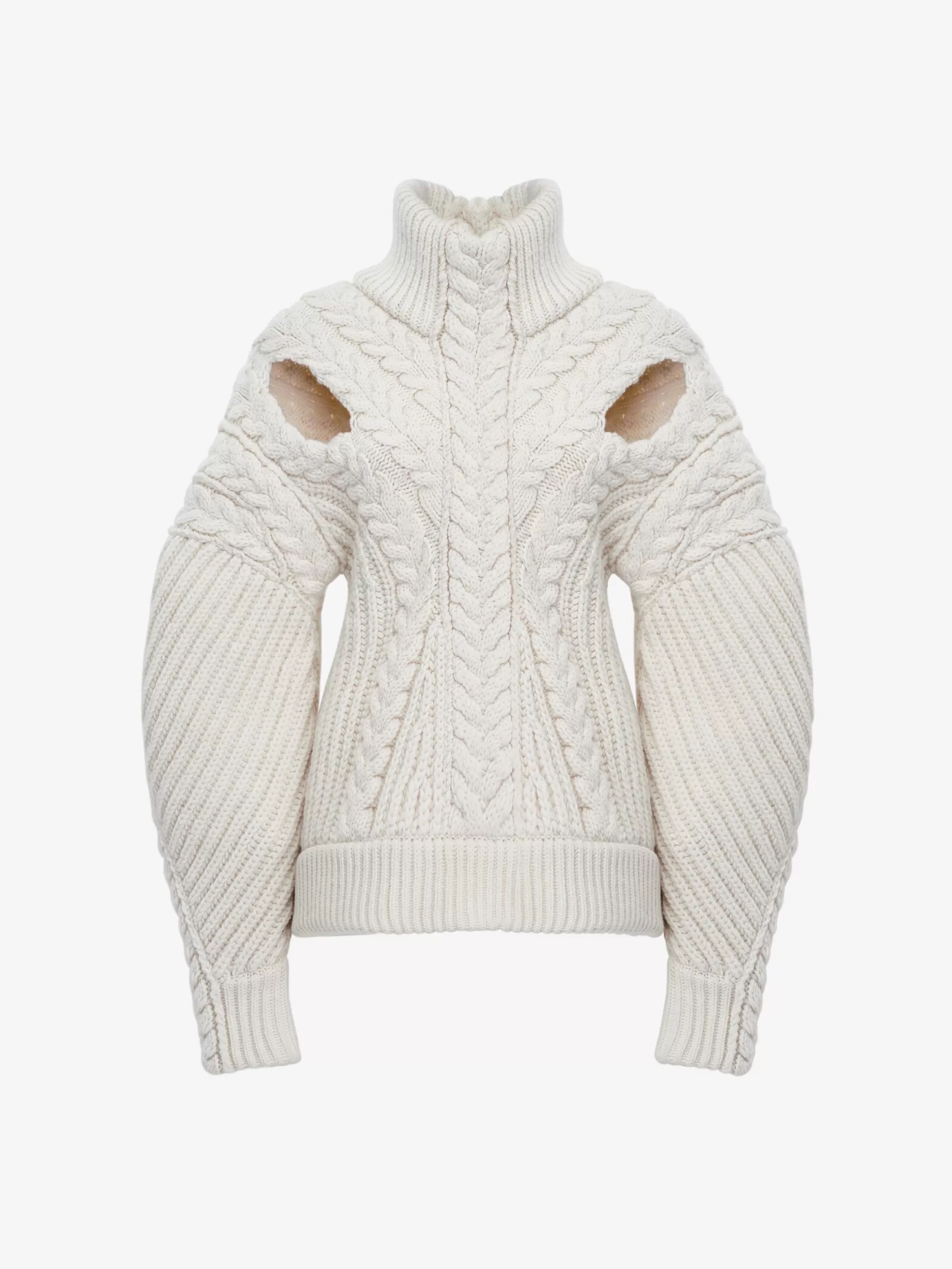 Women's Cocoon Sleeve Cable Jumper in >Alexander McQueen Online