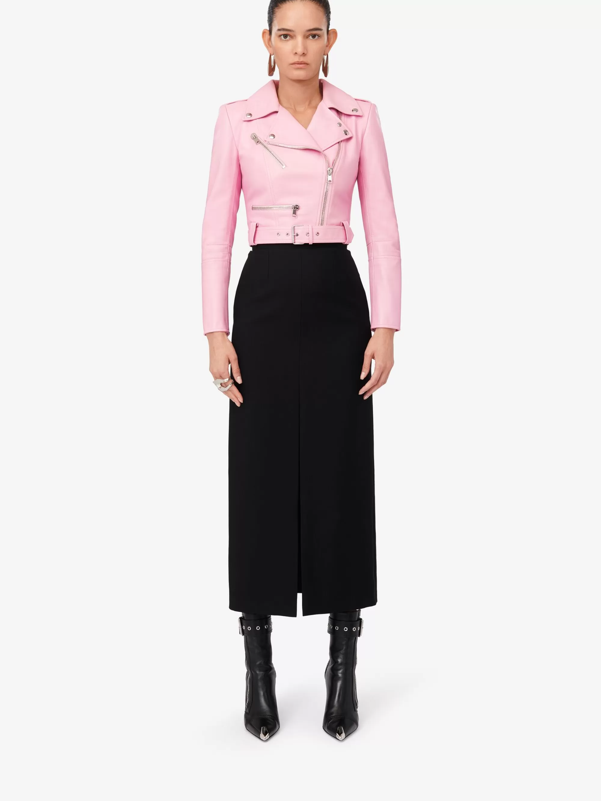 Women's Cropped Biker Jacket in >Alexander McQueen Flash Sale