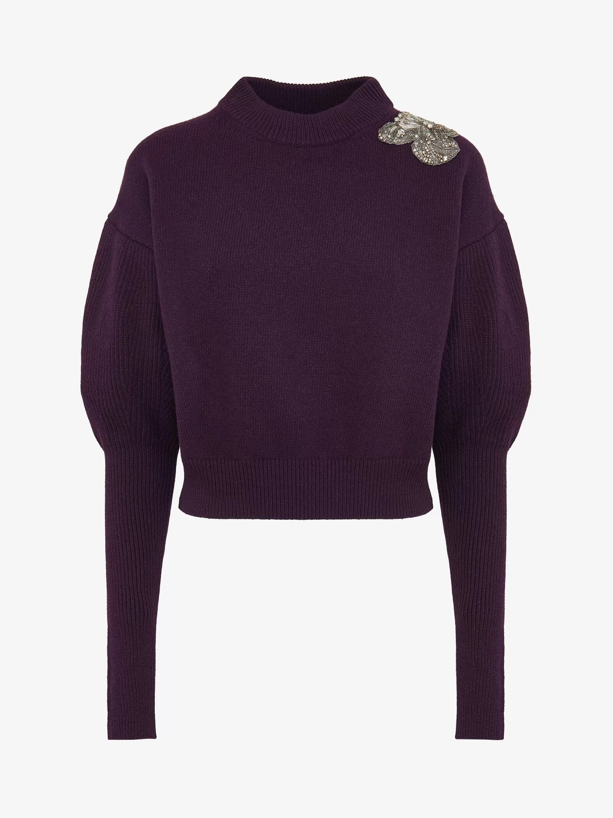 Women's Crystal Orchid Embroidery Jumper in >Alexander McQueen Store