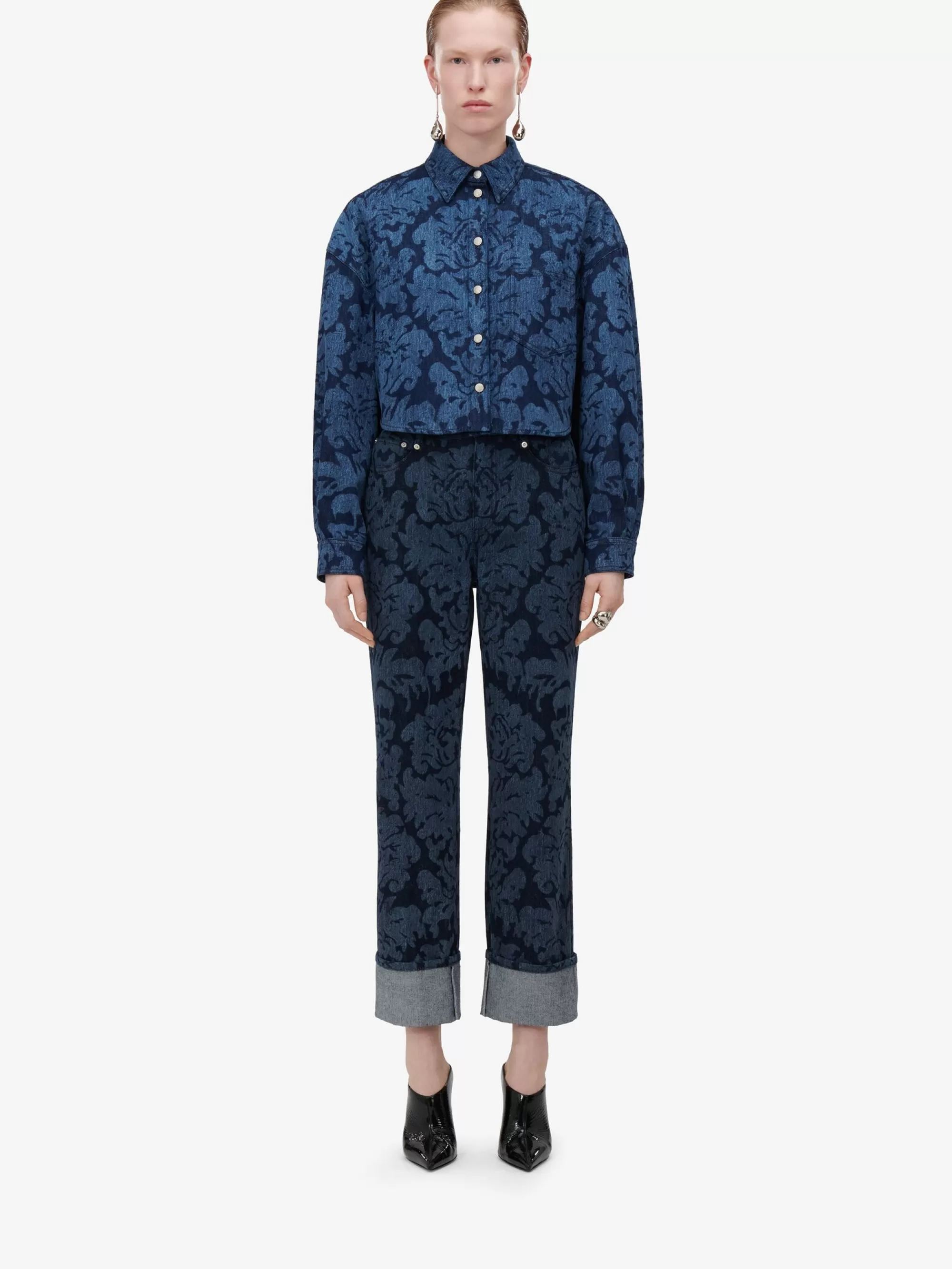 Women's Damask Asymmetric Shirt in >Alexander McQueen Flash Sale