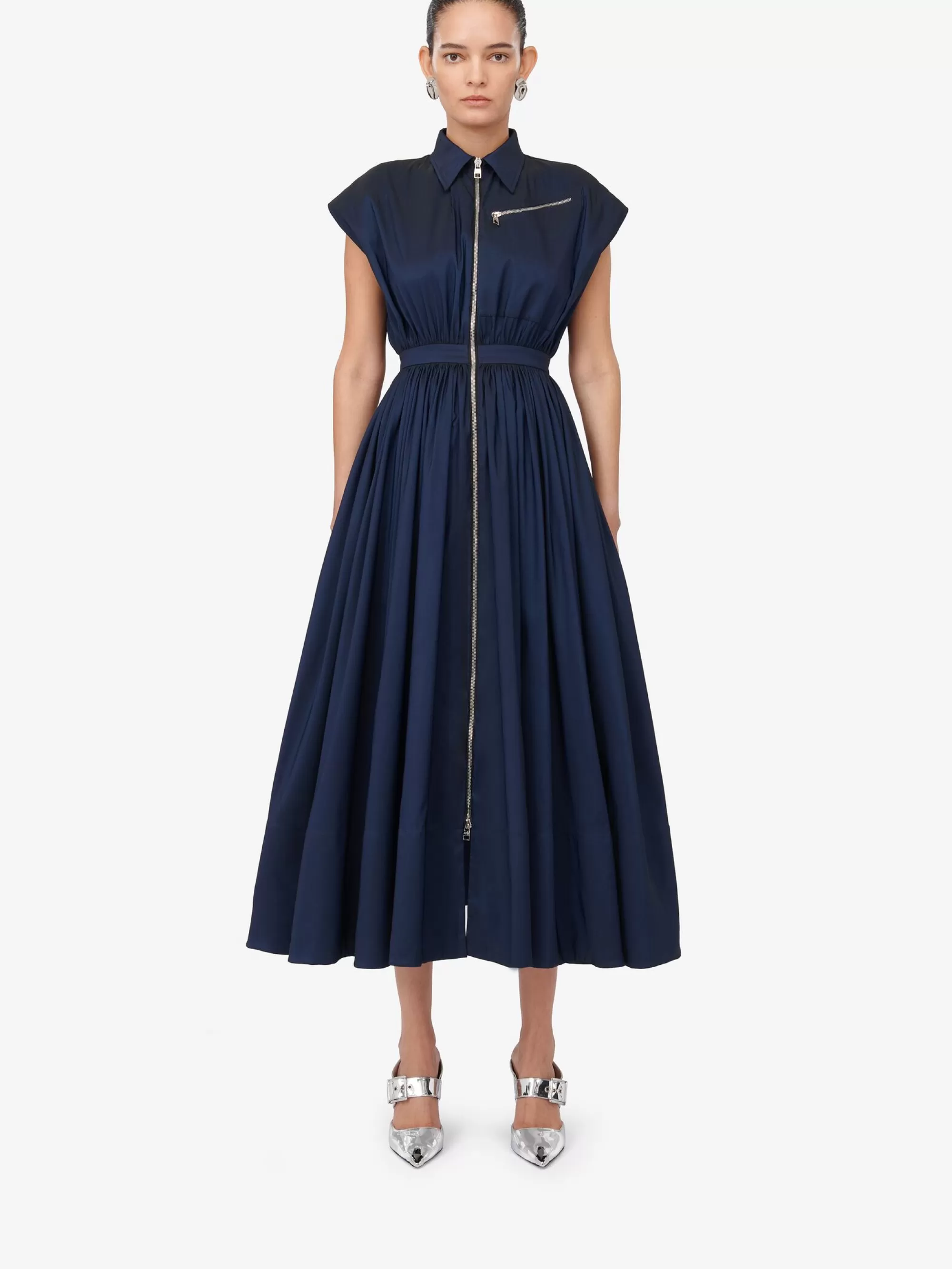 Women's Dropped Shoulder Shirt Dress in >Alexander McQueen Online