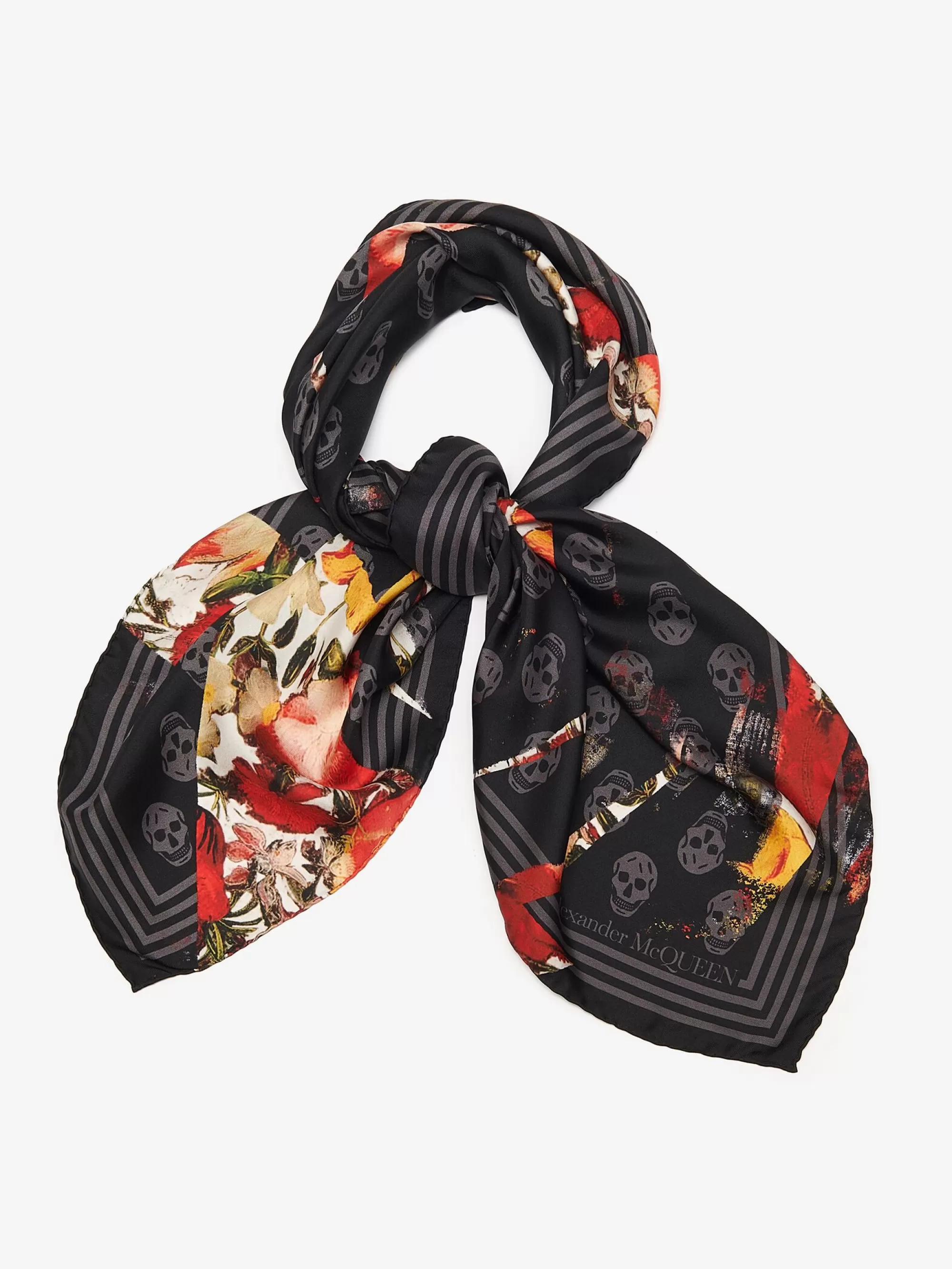 Women's Dutch Floral Biker Foulard in >Alexander McQueen Cheap