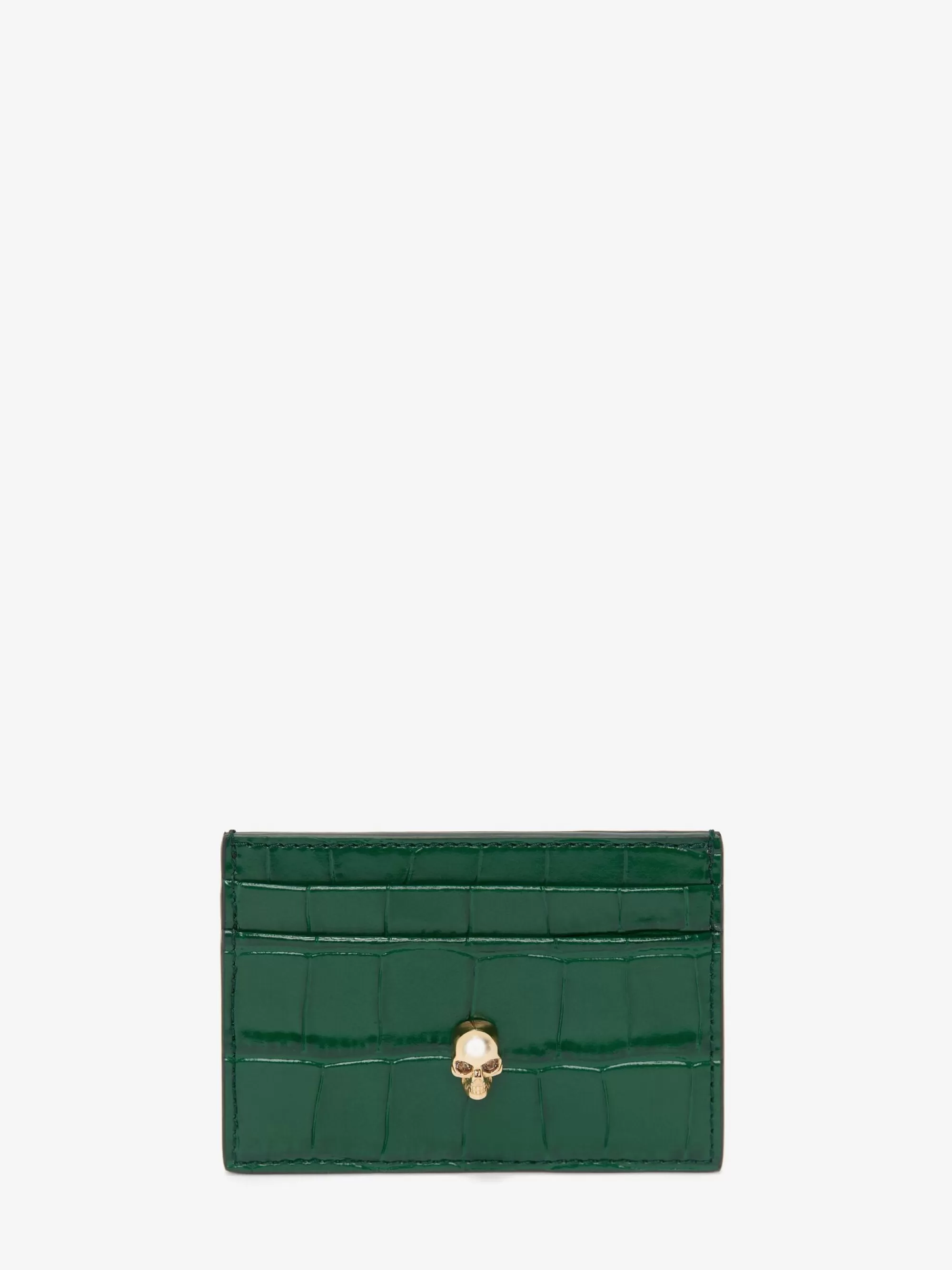 Women's Embossed Croc Card Holder in >Alexander McQueen Outlet