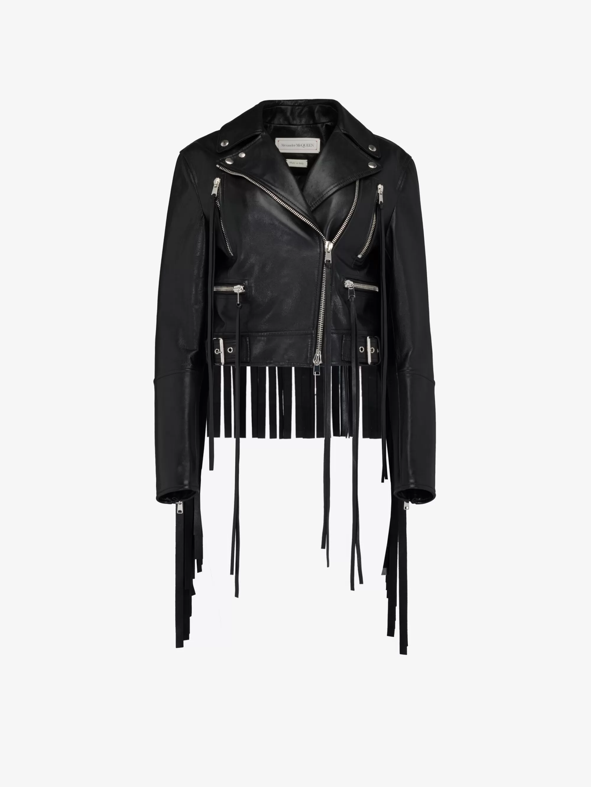 Women's Fringed Biker Jacket in >Alexander McQueen Clearance