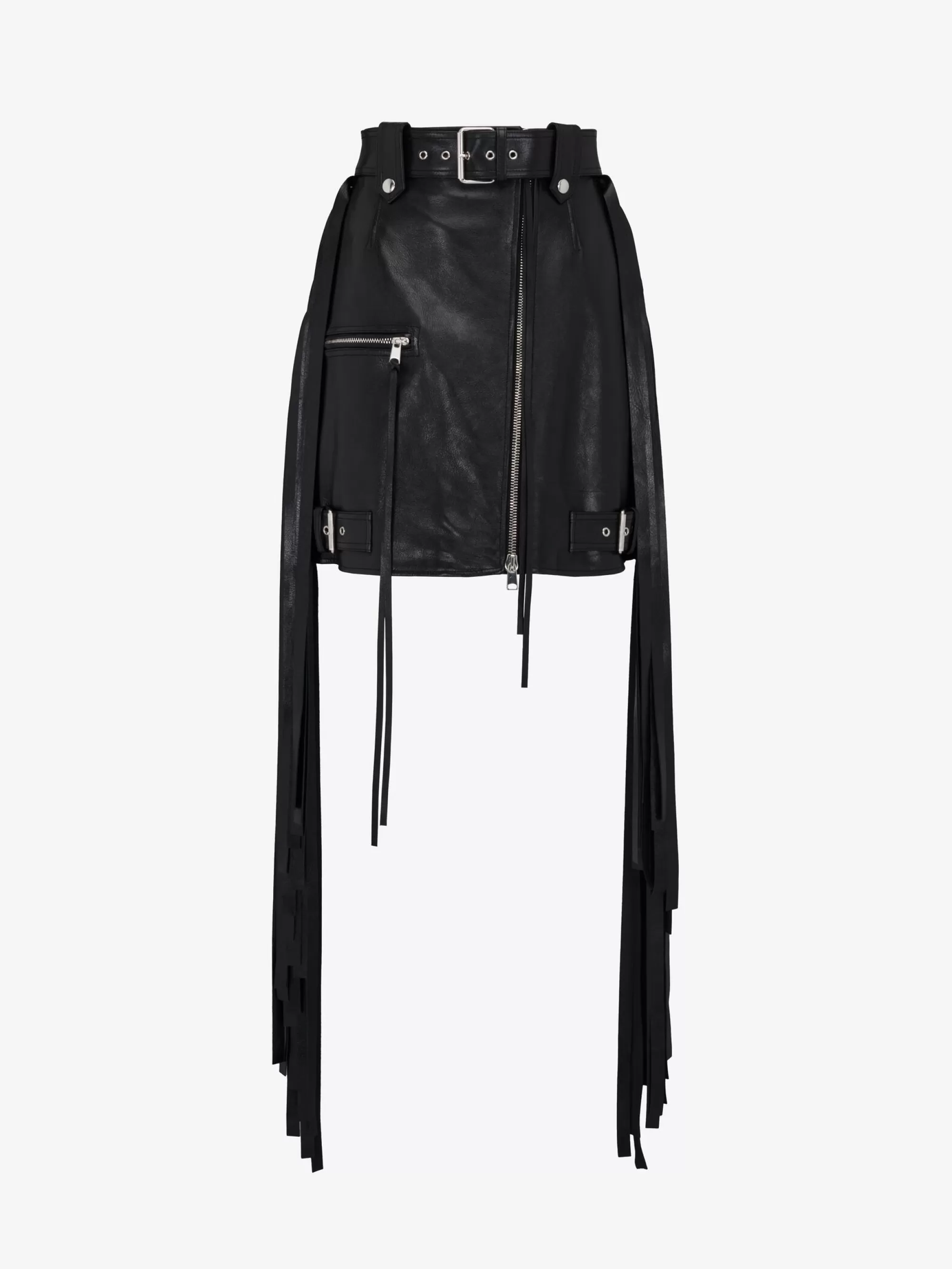 Women's Fringed Biker Mini Skirt in >Alexander McQueen Fashion