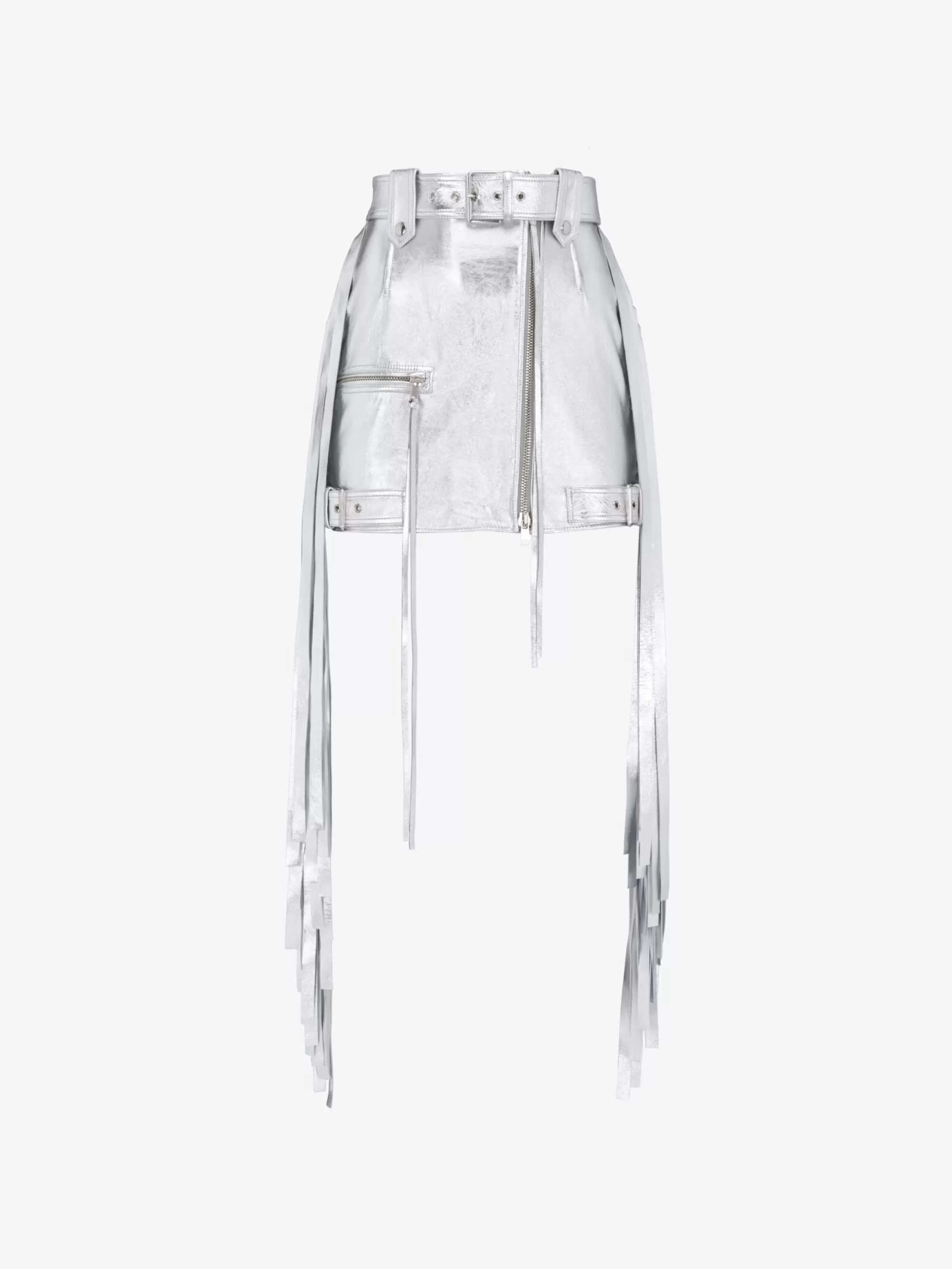 Women's Fringed Biker Mini Skirt in >Alexander McQueen Shop