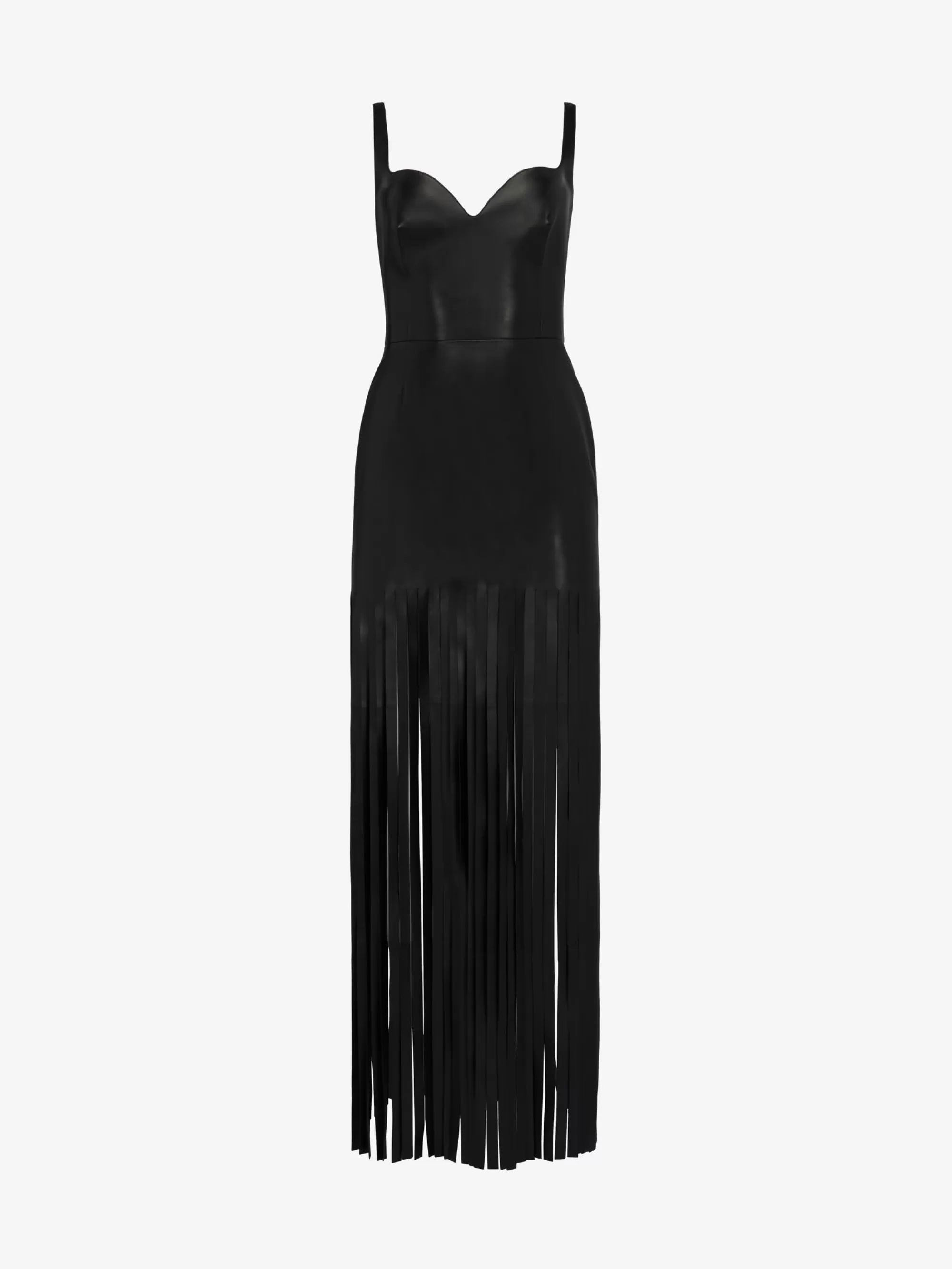 Women's Fringed Leather Pencil Dress in >Alexander McQueen Cheap