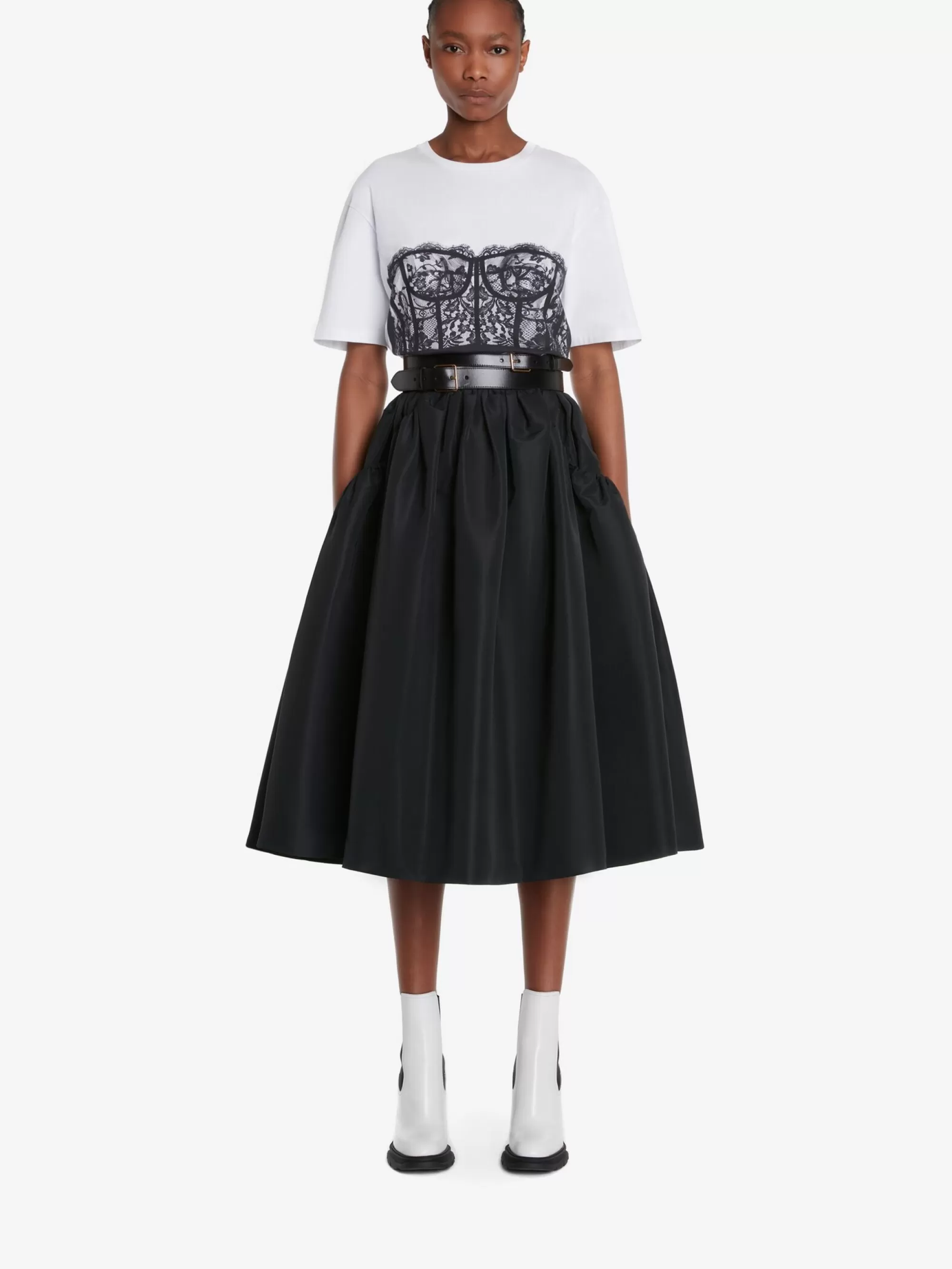 Women's Gathered Midi Skirt in >Alexander McQueen Best