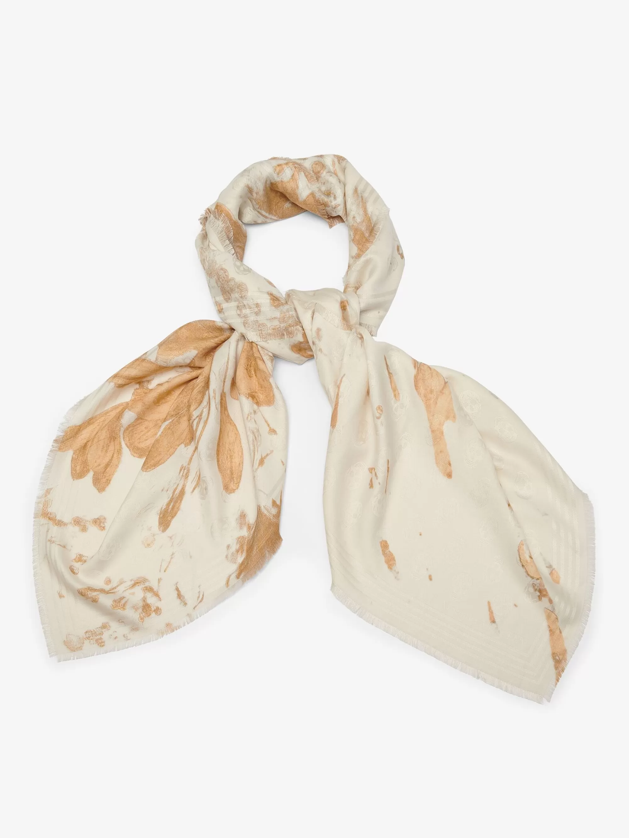 Women's Gold Floral Splash Shawl in >Alexander McQueen Clearance