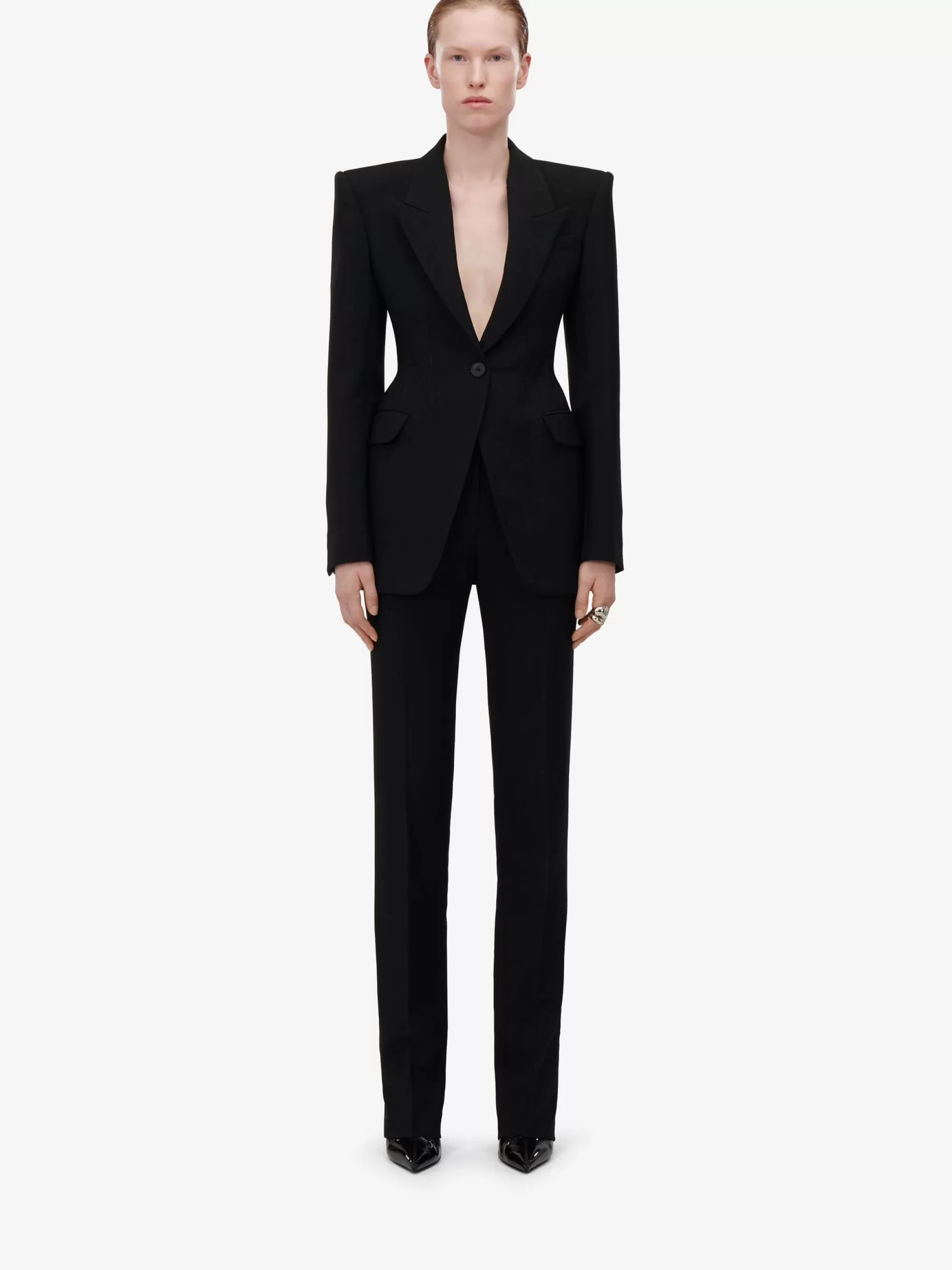 Women's High-waisted Cigarette Trousers in >Alexander McQueen Fashion