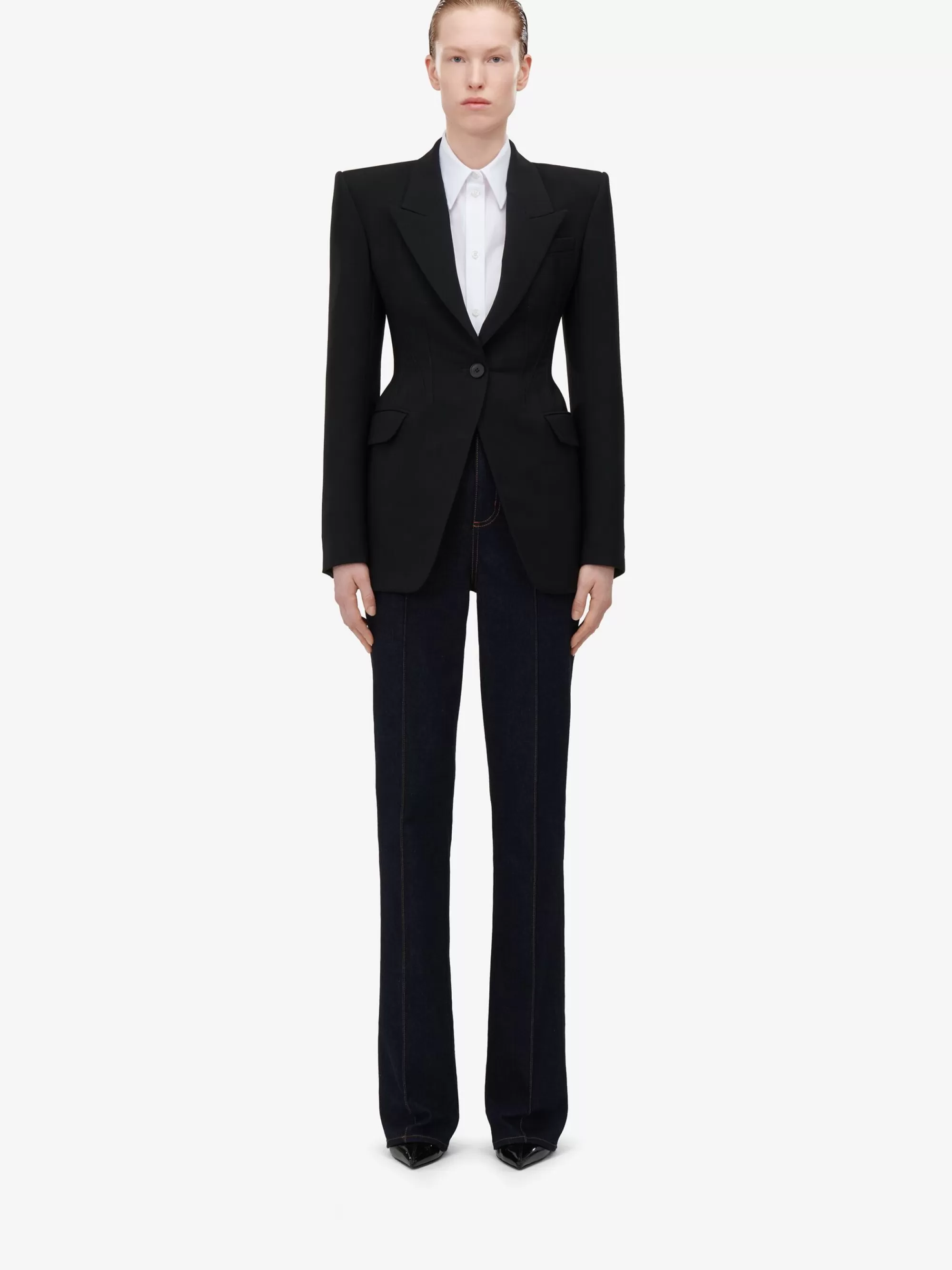 Women's High-waisted Straight Leg Jeans in >Alexander McQueen Store