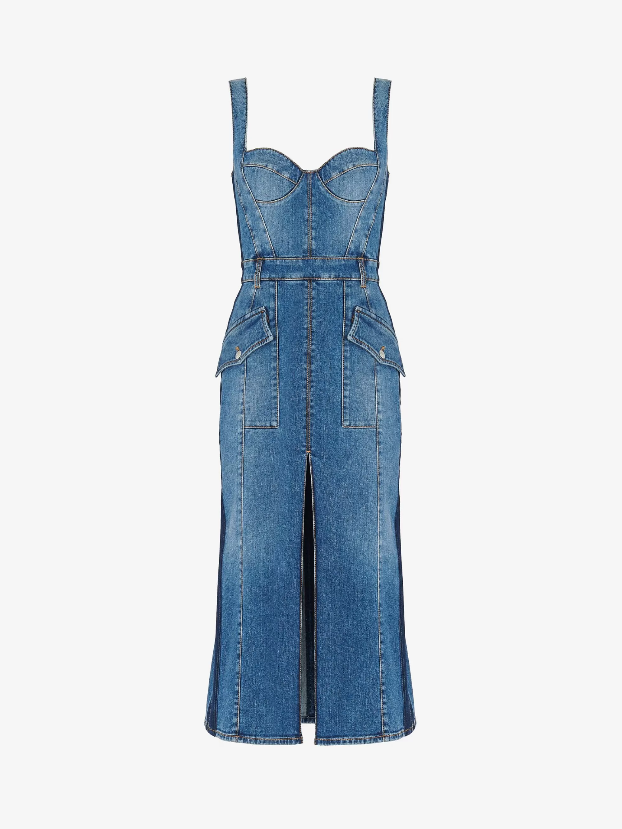 Women's Kickback Denim Dress in >Alexander McQueen Fashion