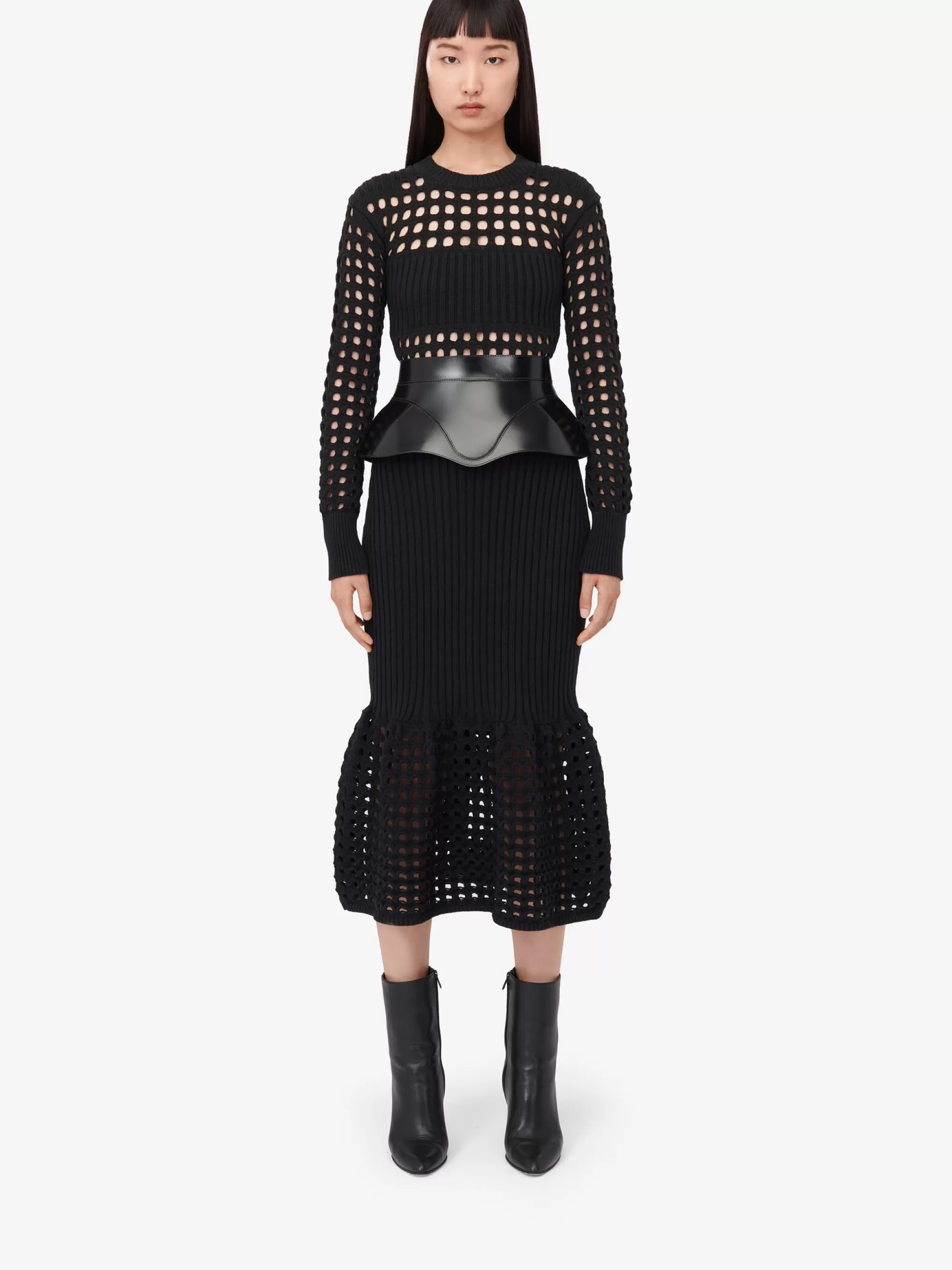 Women's Knitted Mesh Midi Dress in >Alexander McQueen Clearance