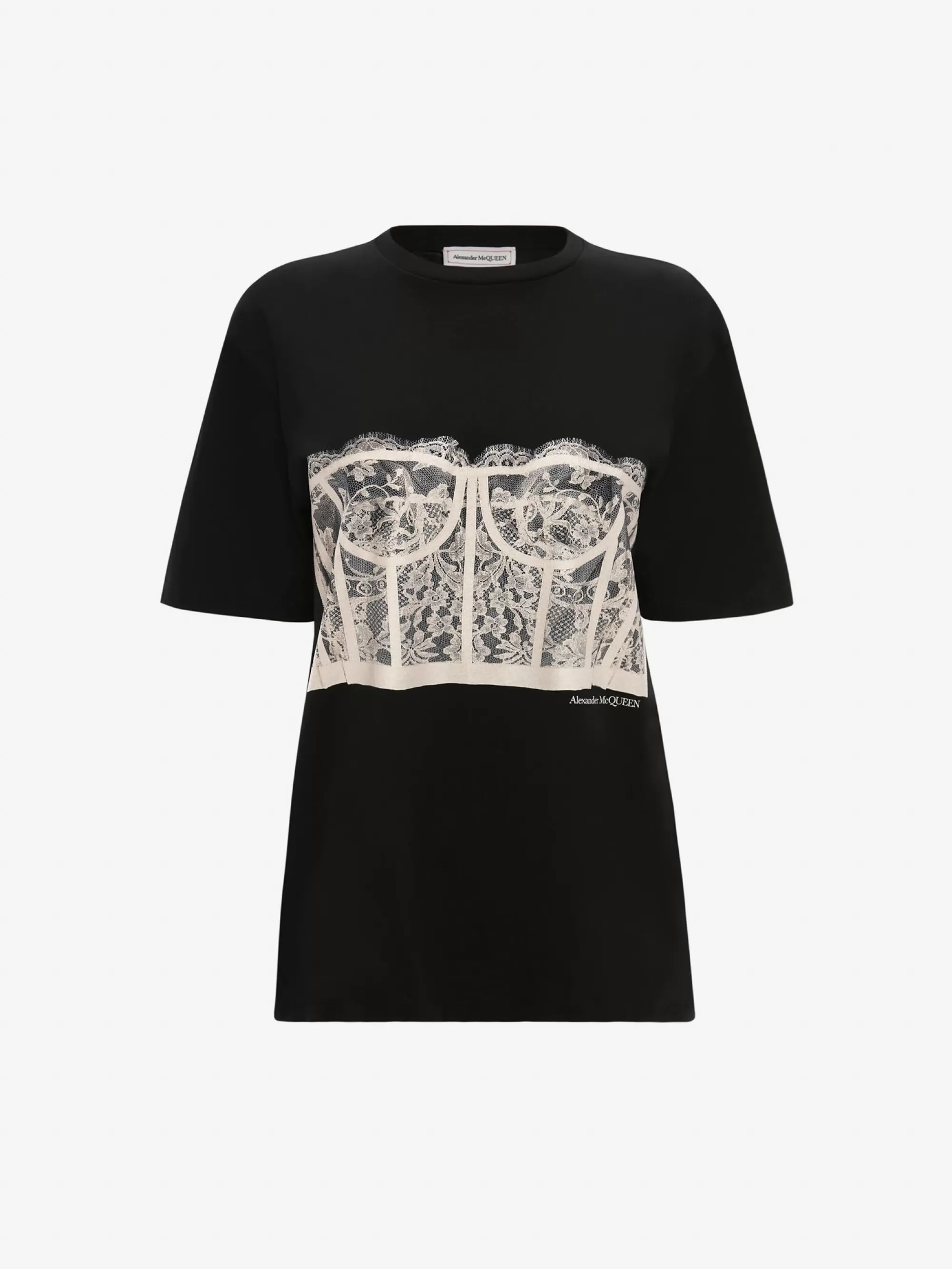 Women's Lace Corset T-shirt in >Alexander McQueen Clearance