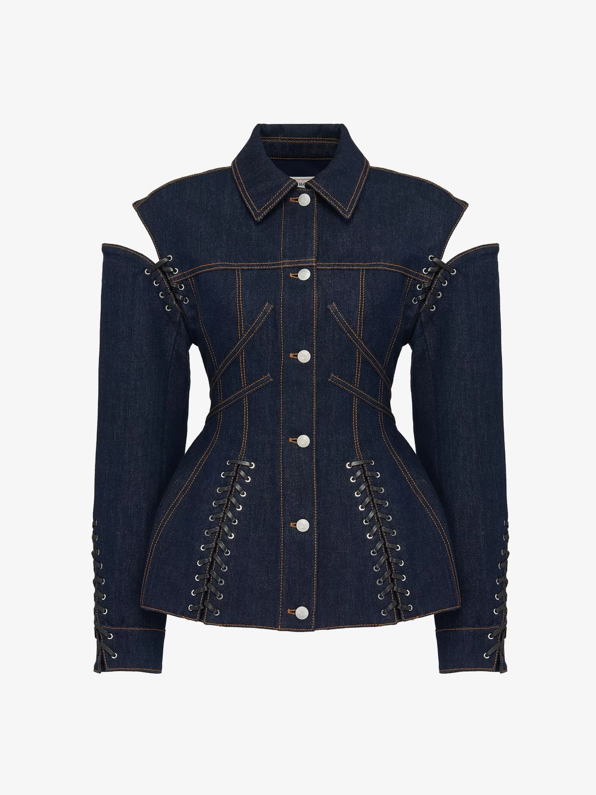 Women's Lace Detail Slashed Jacket in >Alexander McQueen Best