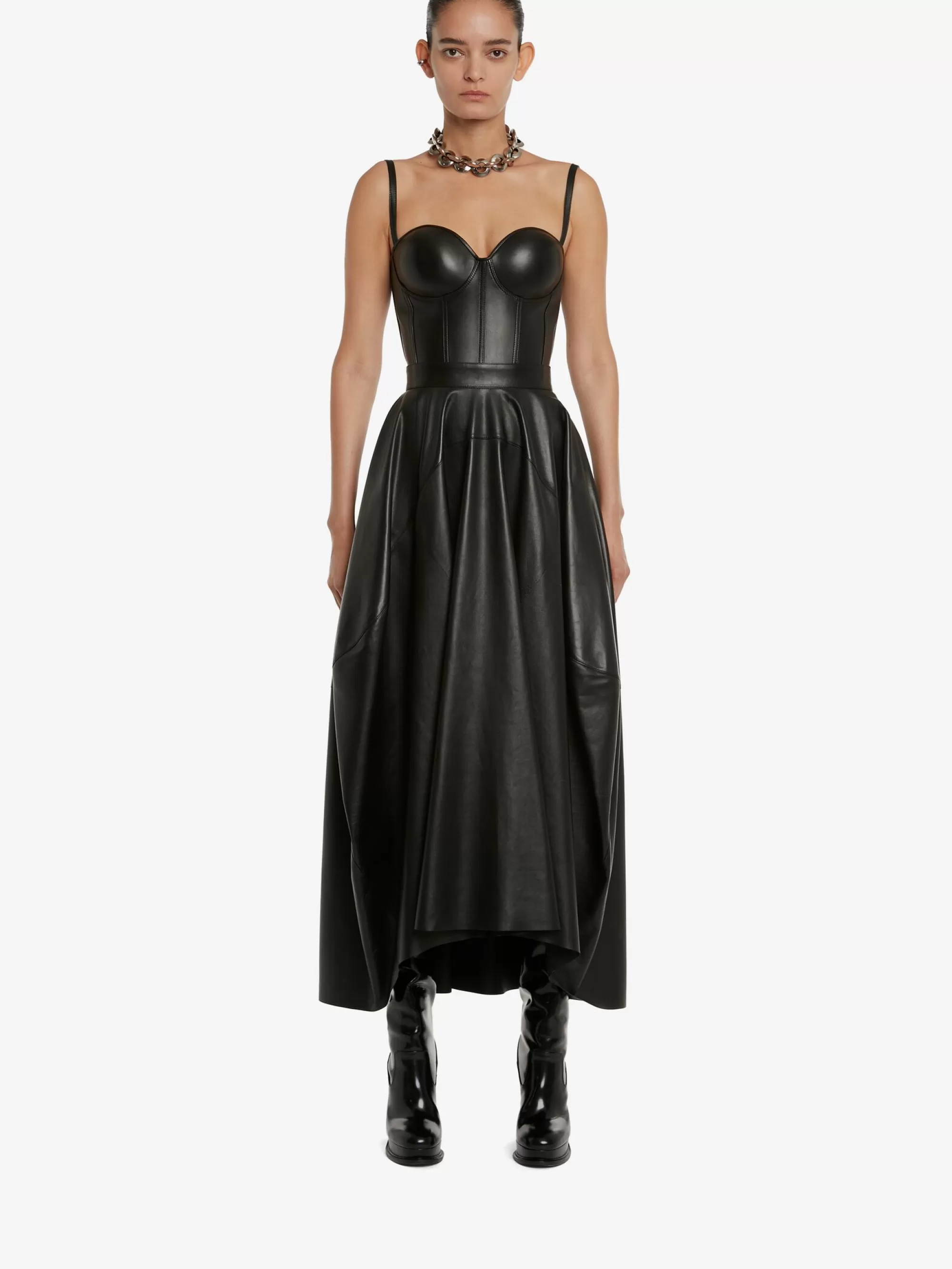 Women's Leather Corset Top in >Alexander McQueen Shop