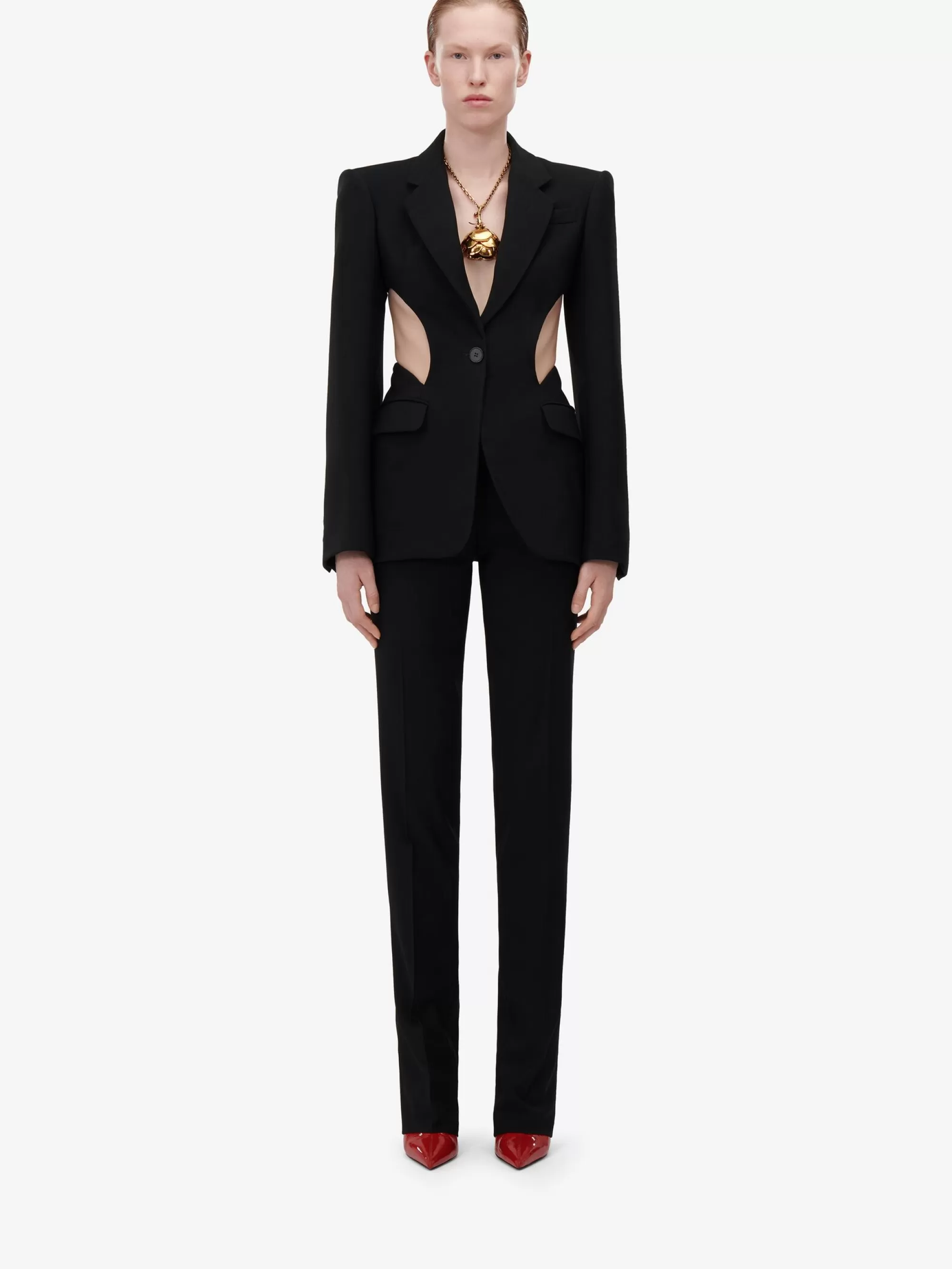 Women's Low-waisted Straight Leg Trousers in >Alexander McQueen Fashion