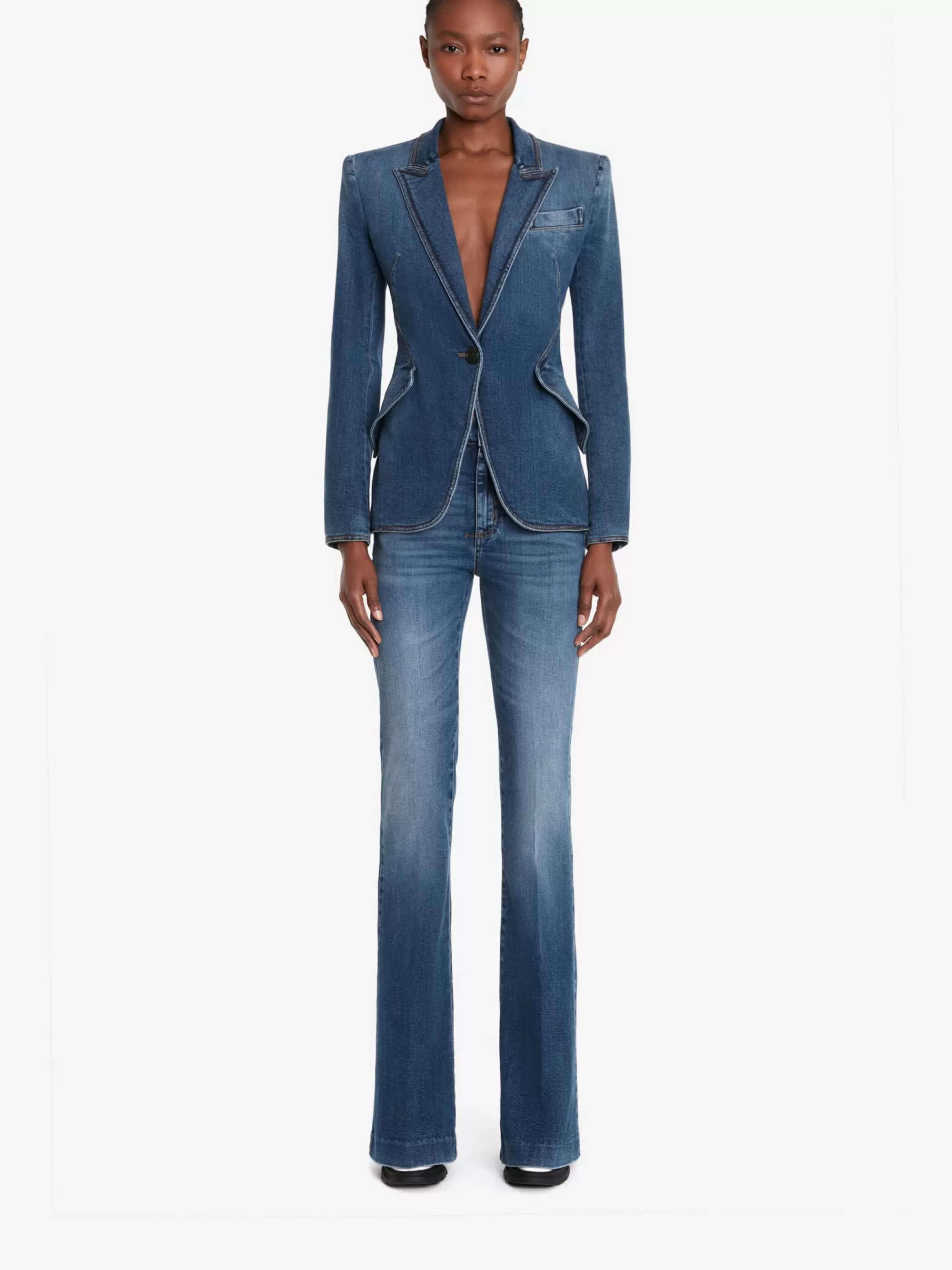 Women's Narrow Bootcut Denim Trouser in >Alexander McQueen Store