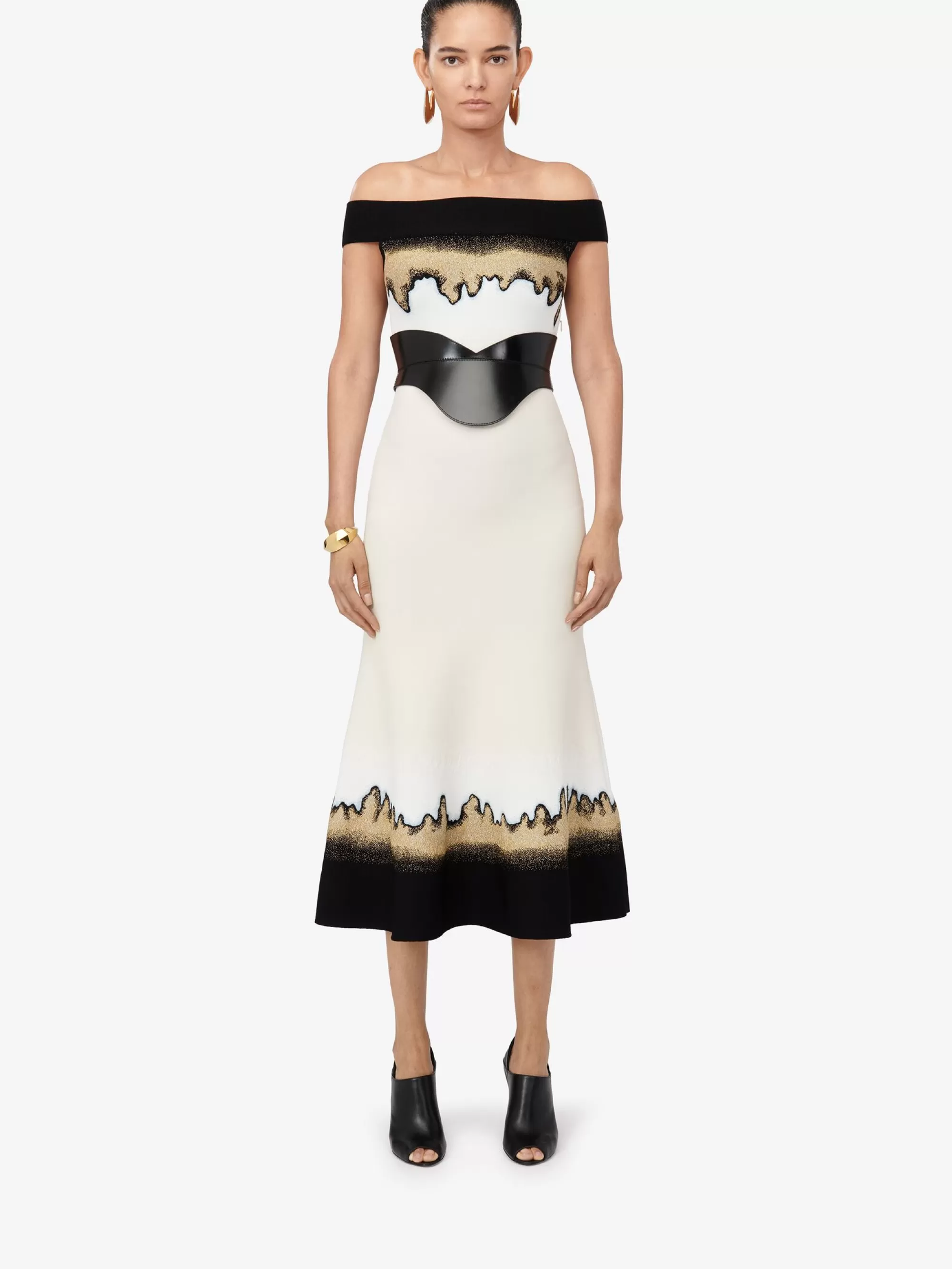 Women's Off-the-shoulder Jacquard Dress in >Alexander McQueen Fashion