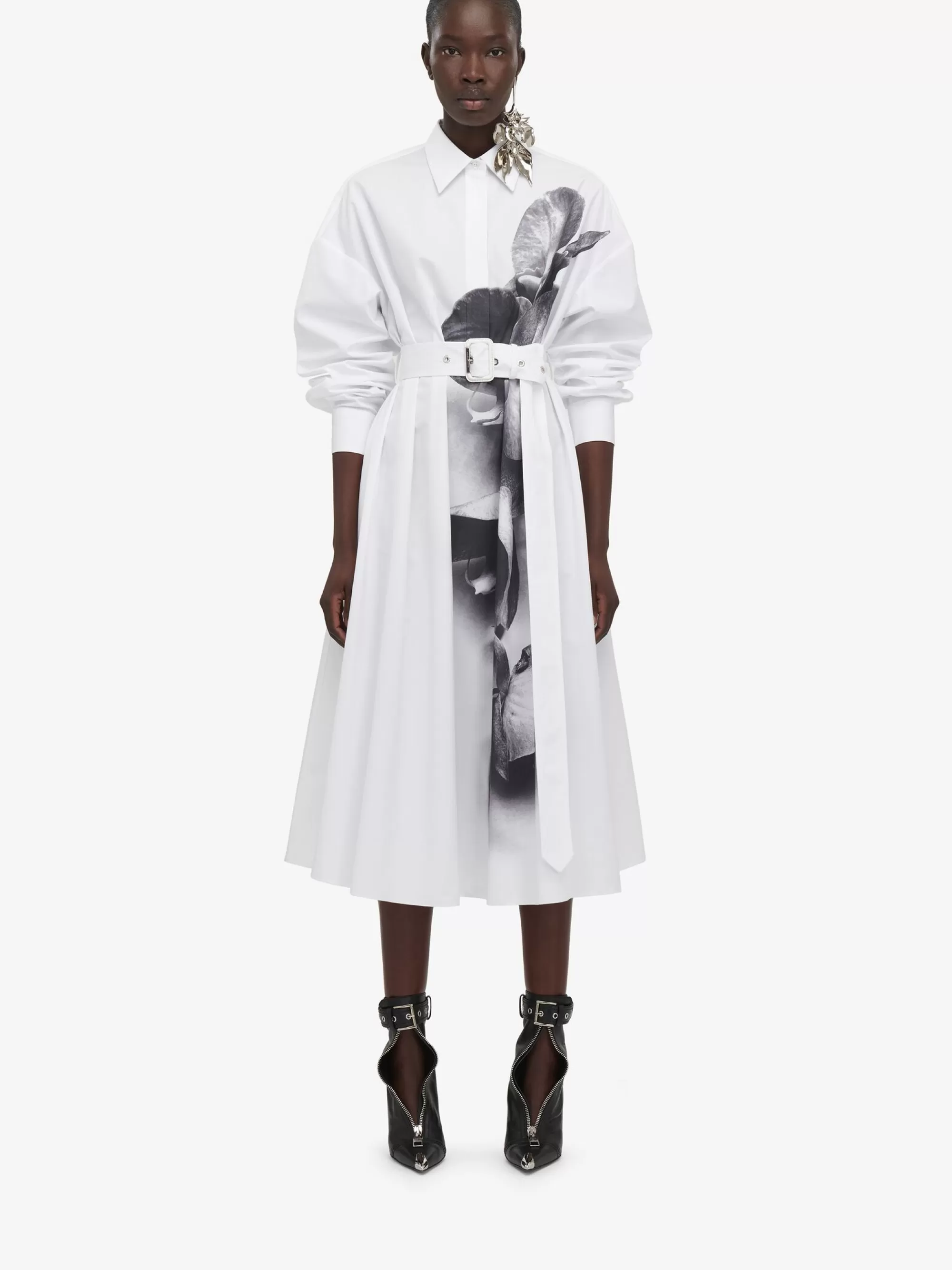 Women's Orchid Shirt Dress in >Alexander McQueen Shop