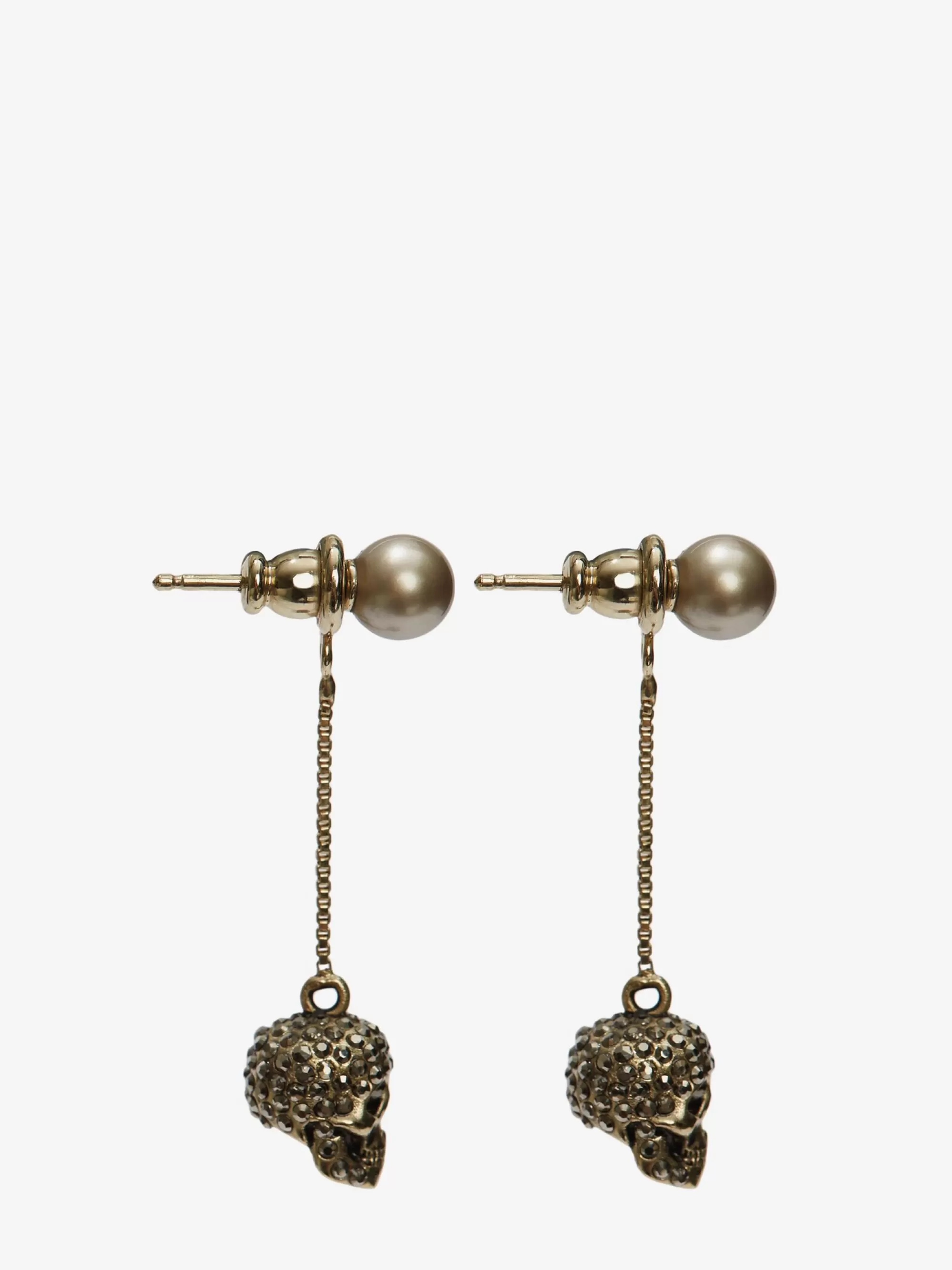 Women's Pave Skull Chain Earrings in >Alexander McQueen Flash Sale