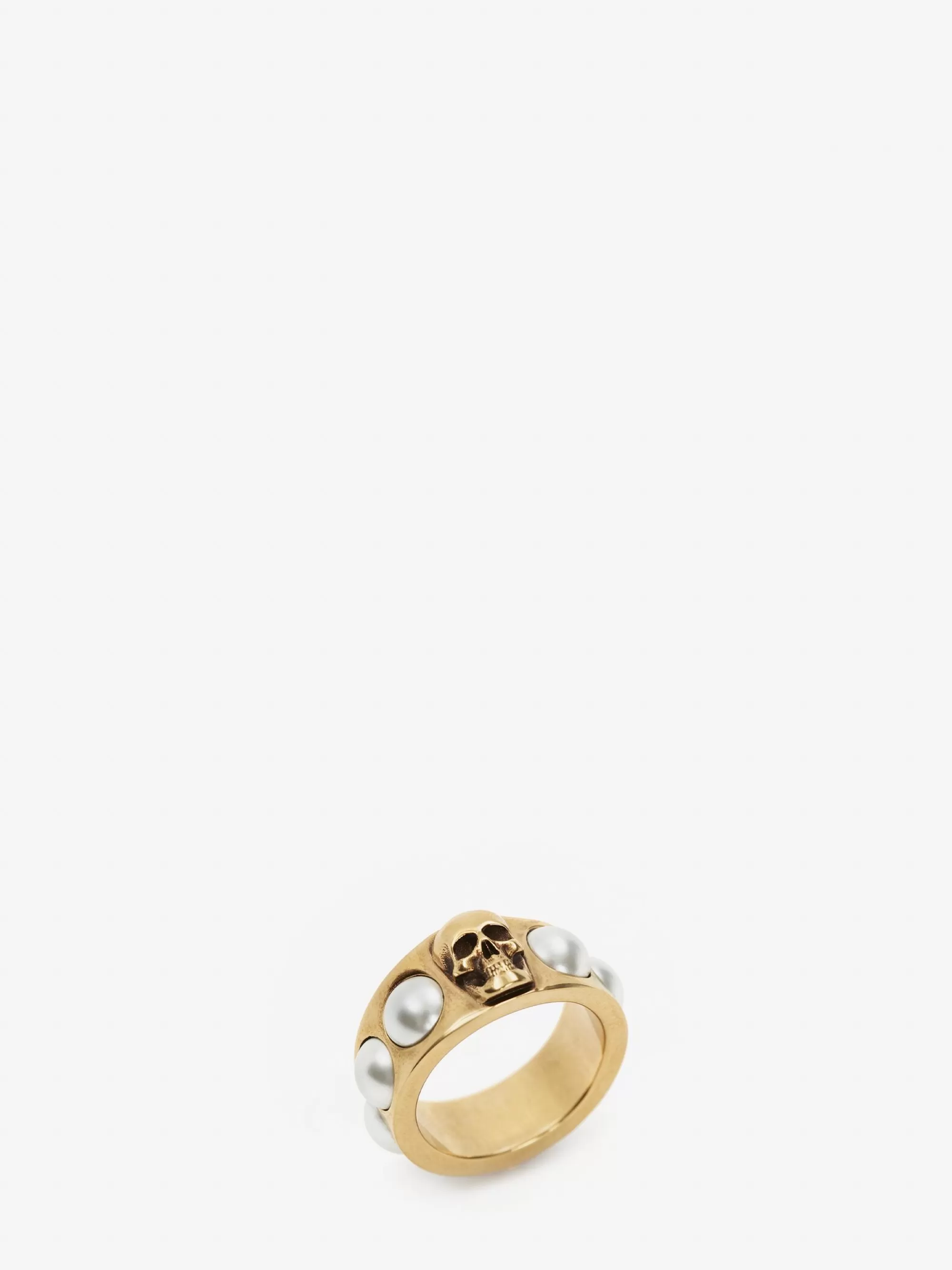 Women's Pearl Skull Ring in >Alexander McQueen Best Sale