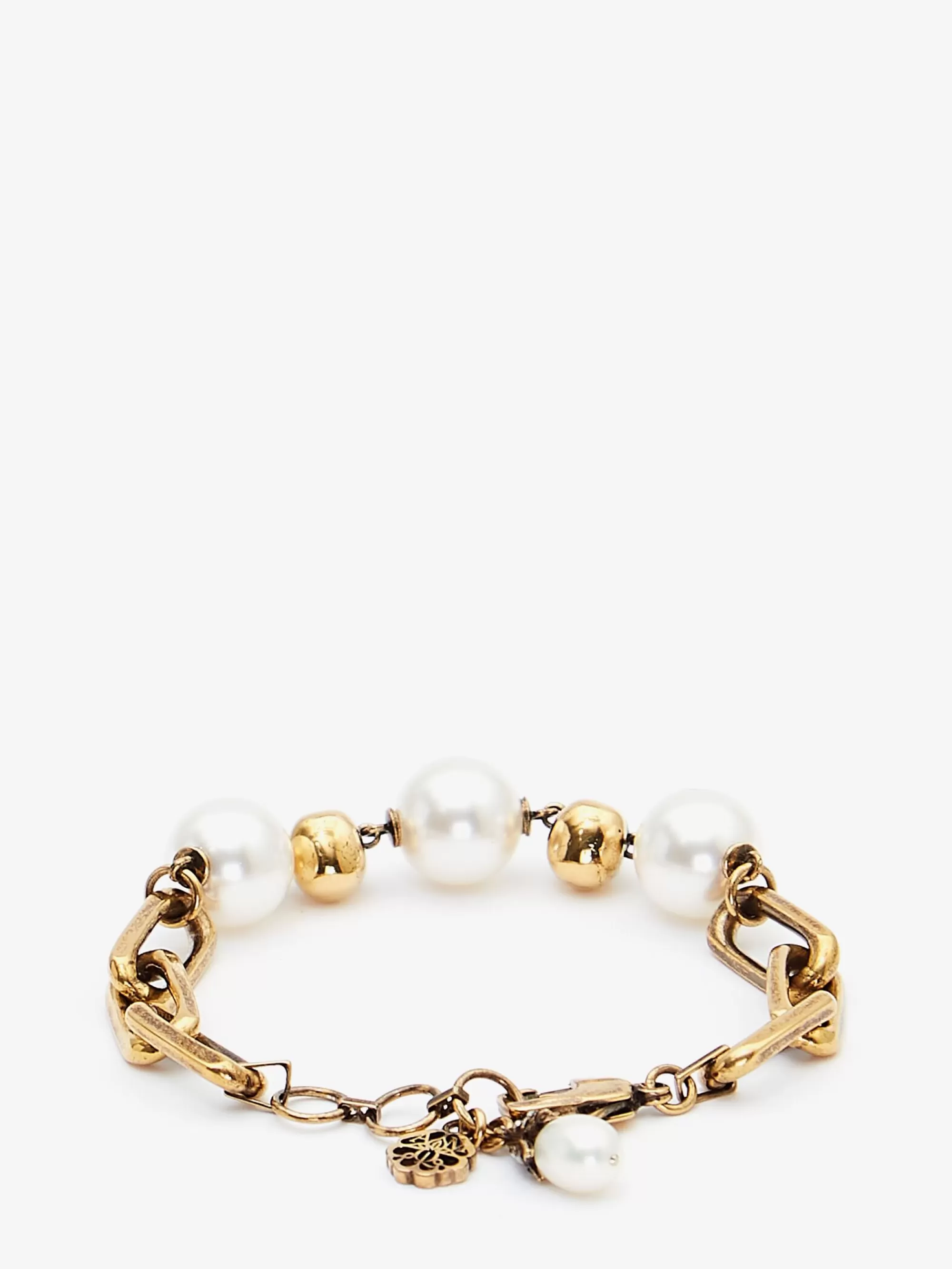 Women's Pearl-like Skull Chain Bracelet in >Alexander McQueen Flash Sale