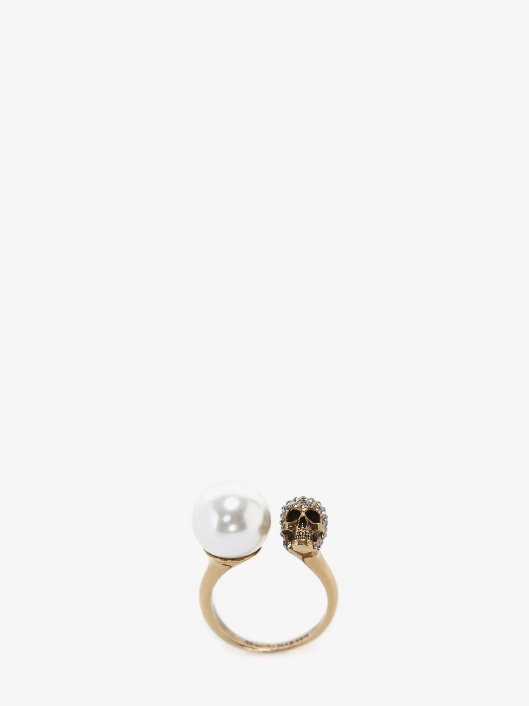 Women's Pearl-like Skull Ring in >Alexander McQueen Discount