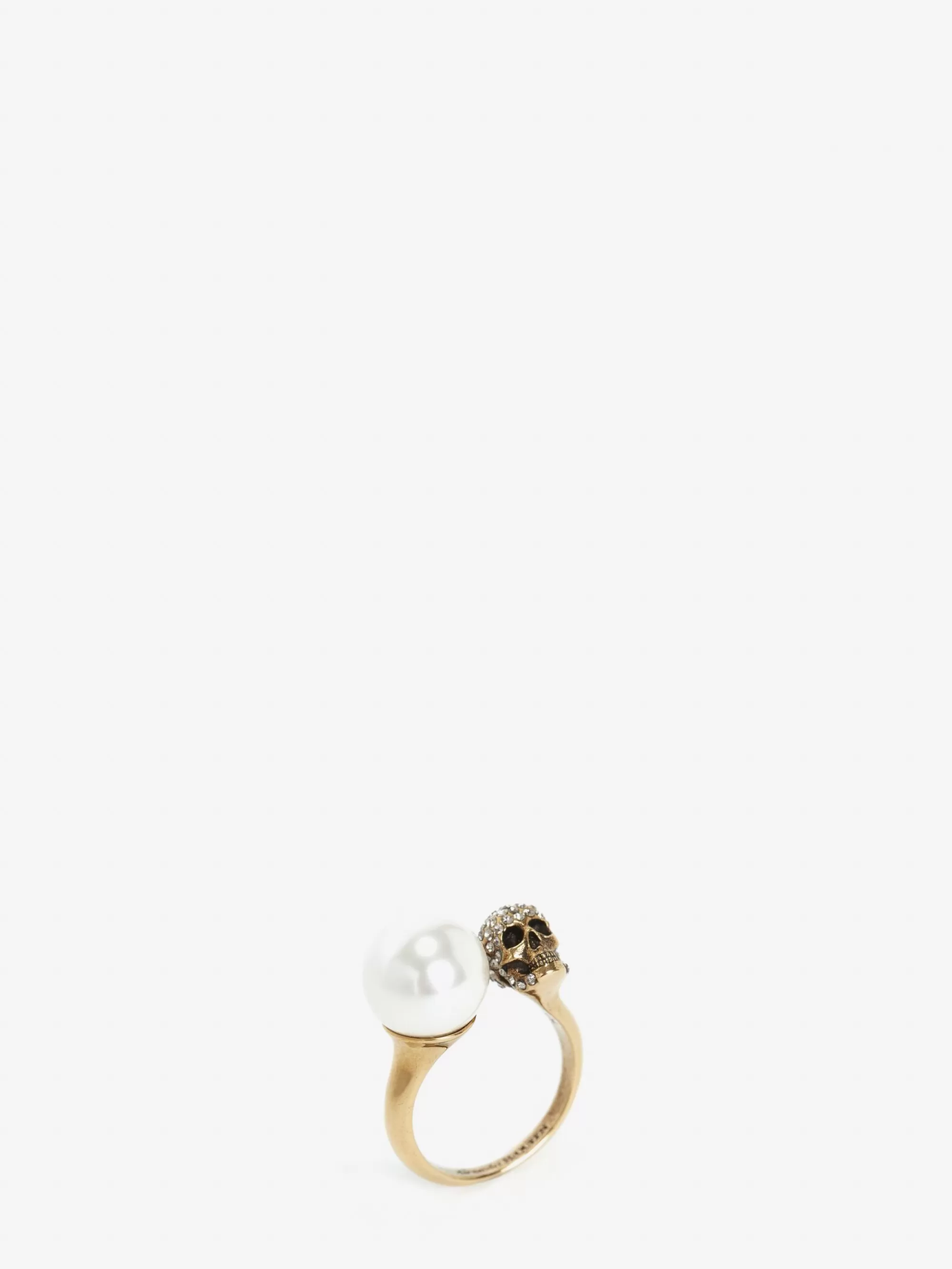 Women's Pearl-like Skull Ring in >Alexander McQueen Discount