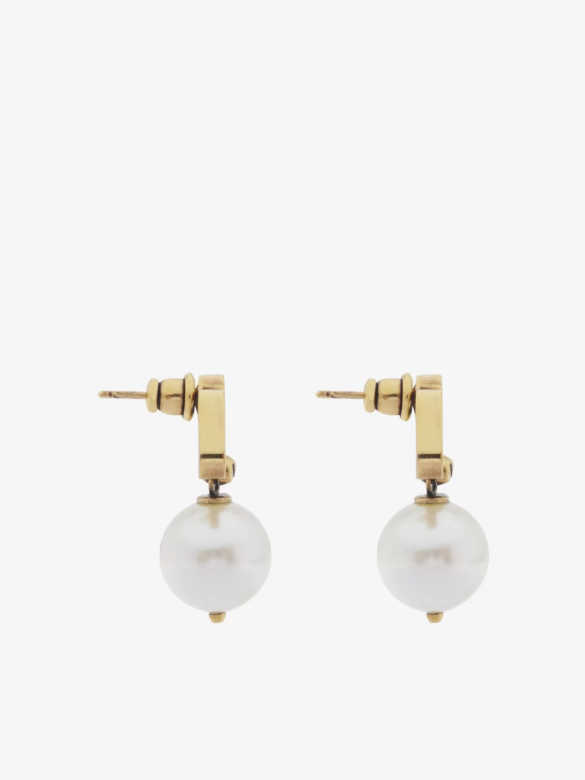 Women's Seal Logo Pearl Earrings in >Alexander McQueen Fashion