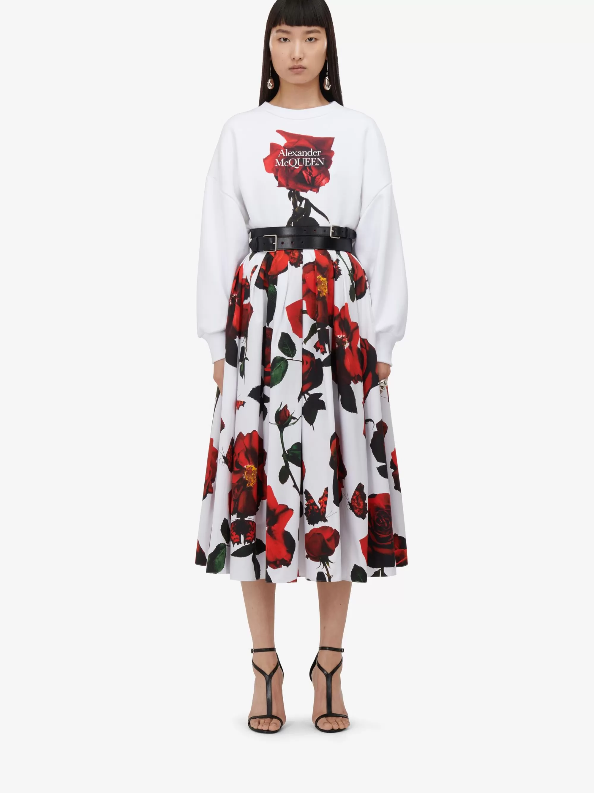 Women's Shadow Rose Cocoon Sleeve Sweatshirt in >Alexander McQueen Flash Sale