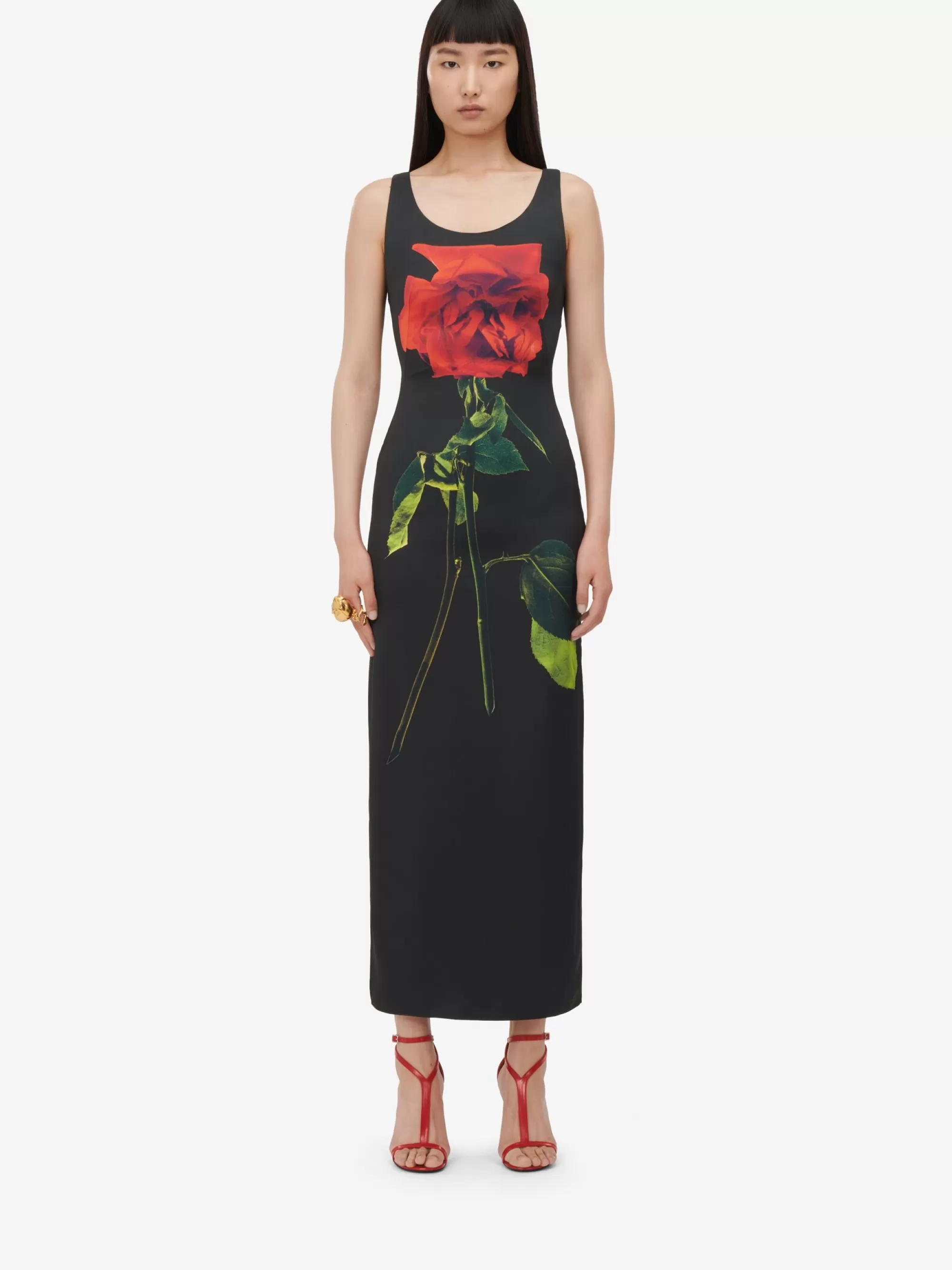 Women's Shadow Rose Pencil Dress in >Alexander McQueen Store