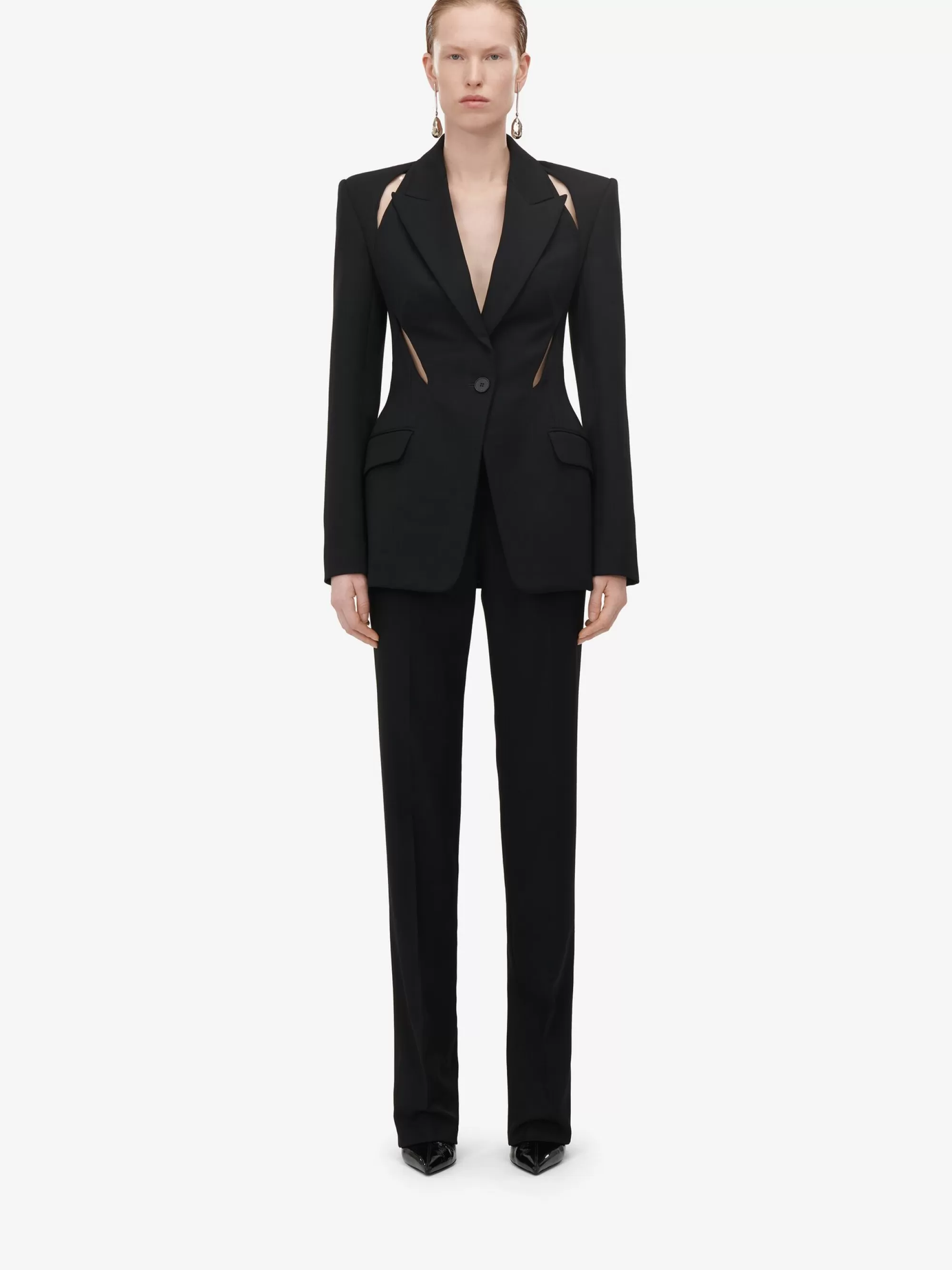 Women's Slashed Single-breasted Jacket in >Alexander McQueen Cheap