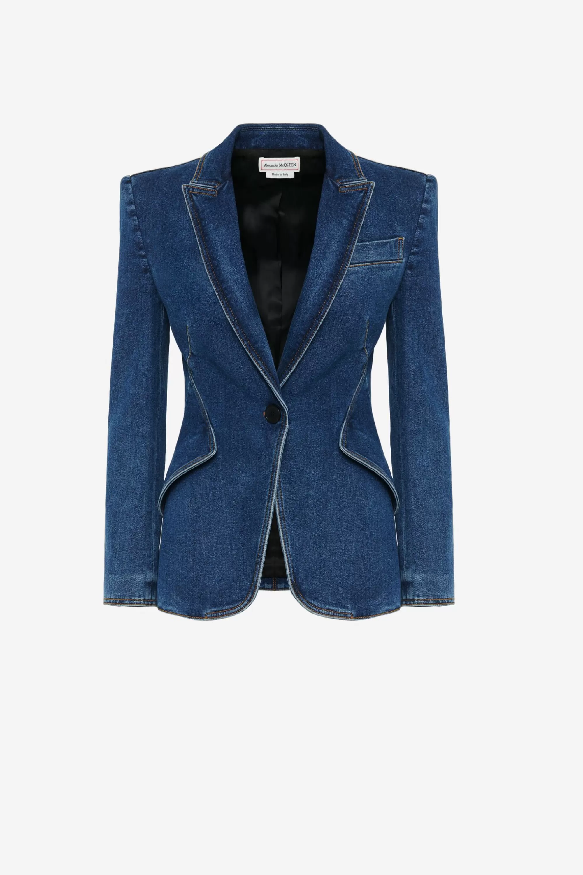 Women's Stretch Denim Jacket in >Alexander McQueen Best Sale