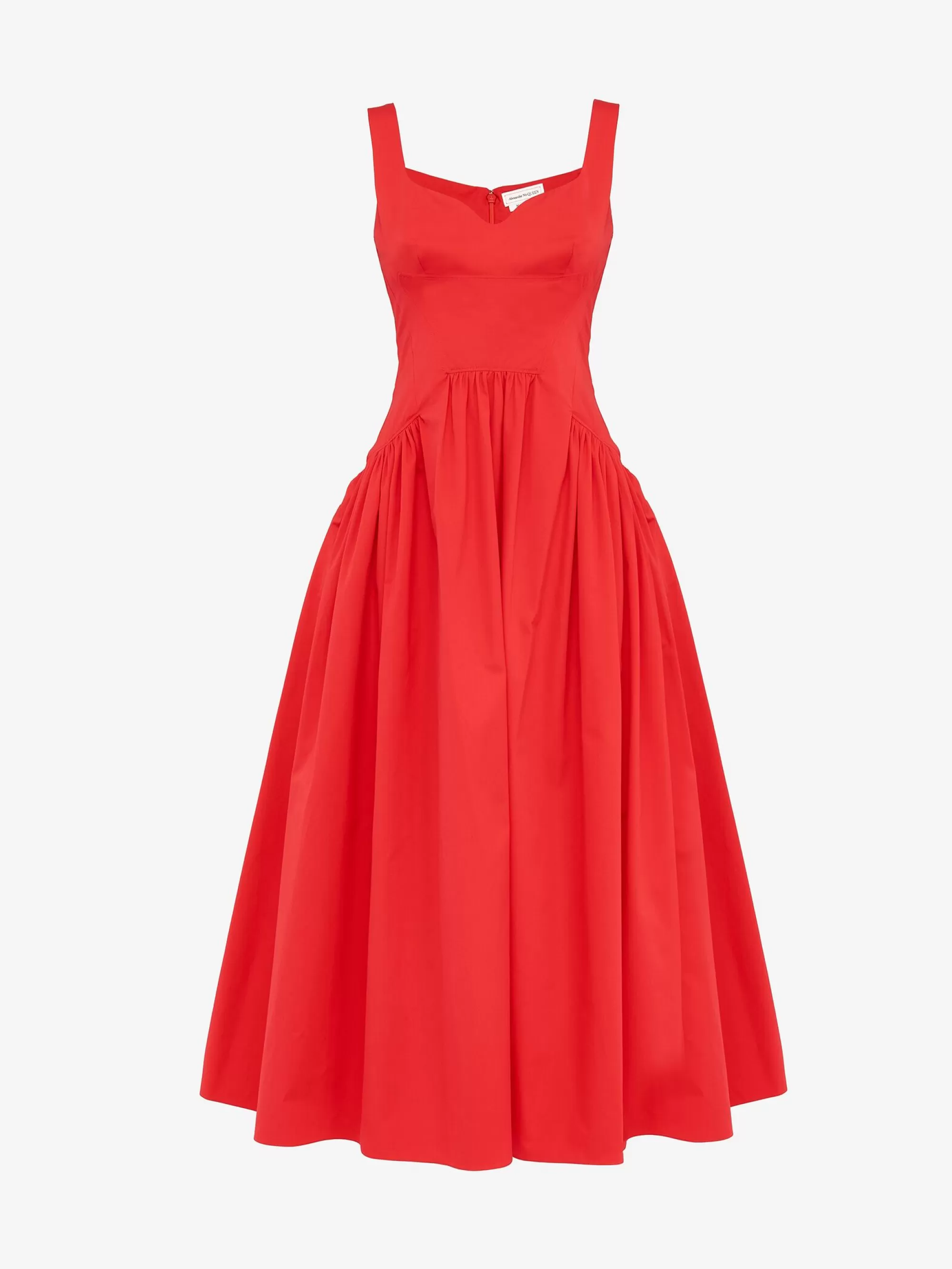 Women's Sweetheart Neckline Midi Dress in >Alexander McQueen Clearance